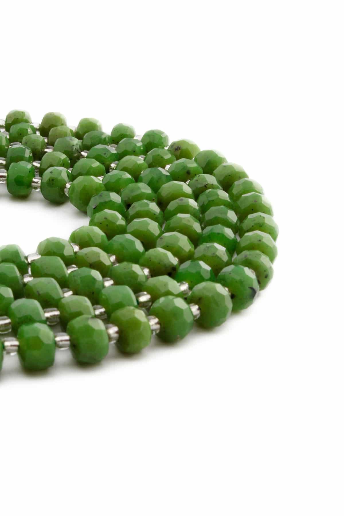 Canada Jade Natural Stone Shiny Dore Crystal Cut 8x6mm String Of Beads