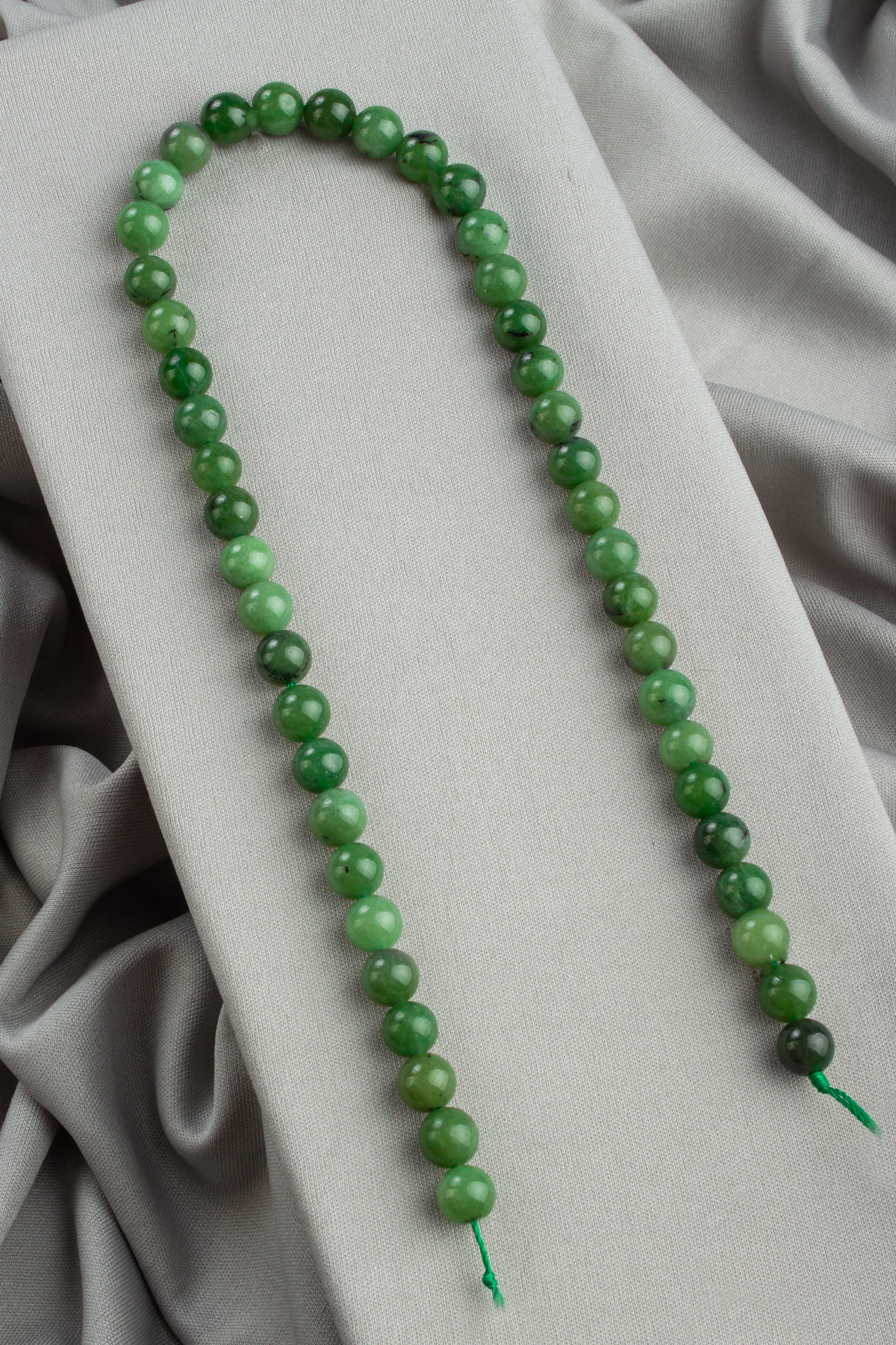 Canada Jade Natural Stone Shiny Globe Cut 8mm String Of Beads Ab