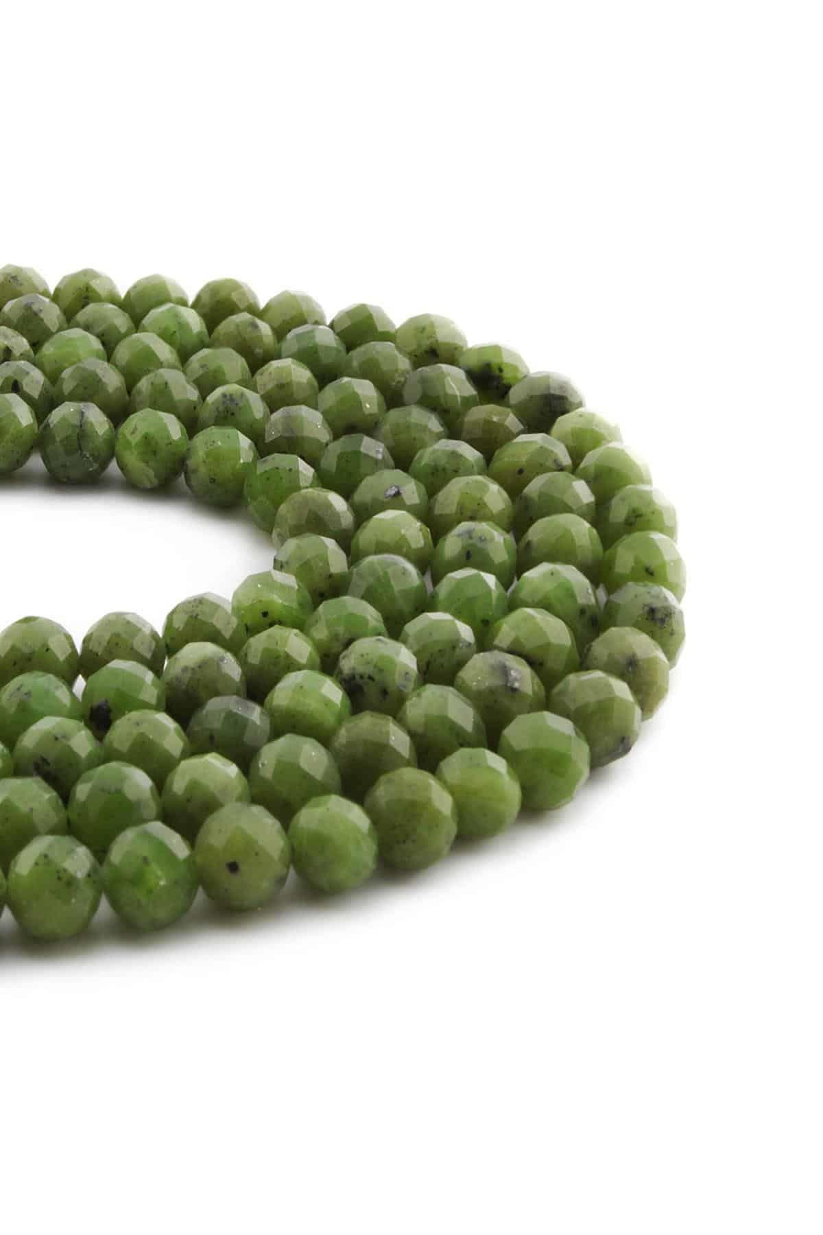 Canada Jade Natural Stone Shiny Globe Crystal Cut 8mm String Of Beads