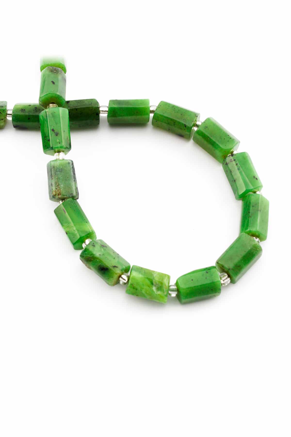 Canada Jade Natural Stone Cylinder Cut 7x12mm String Of Beads