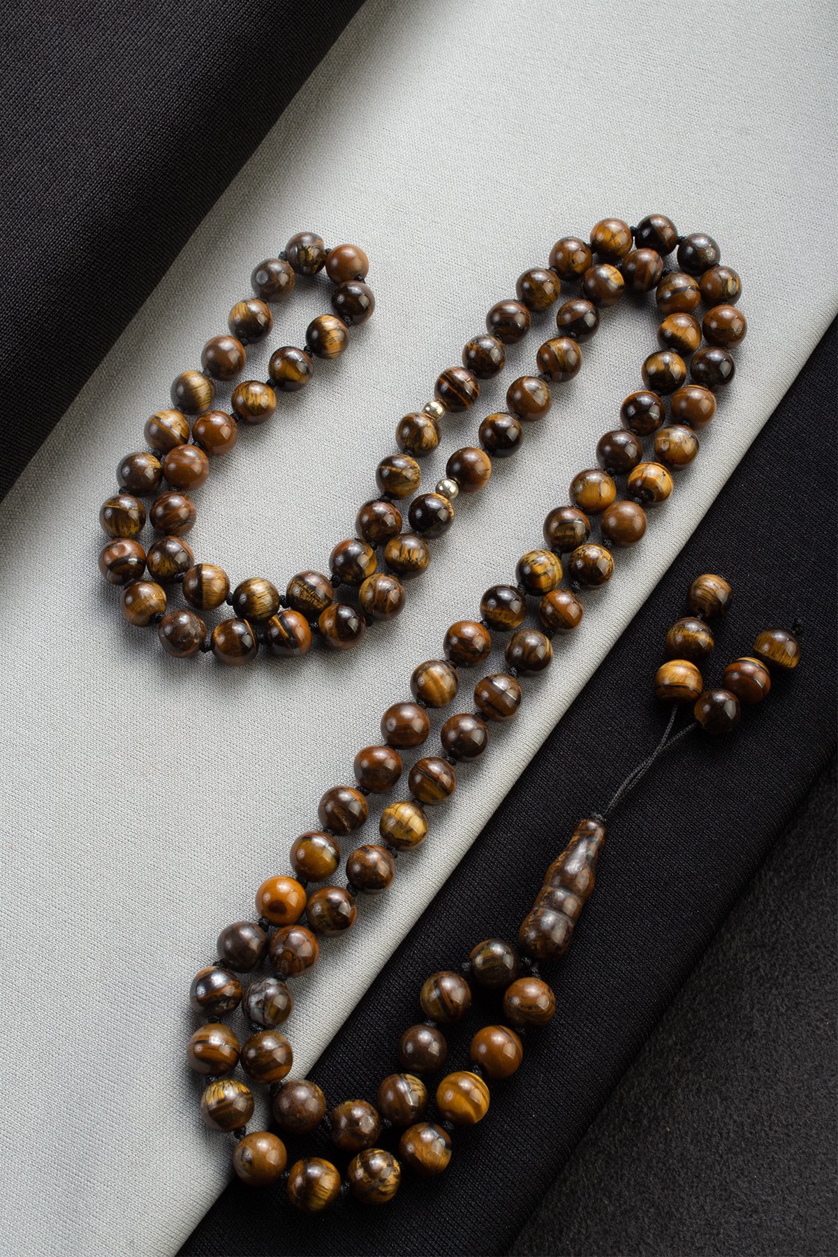 Kaplan Gözü Doğal Taş Küre Kesim 99 lu 8mm Tesbih