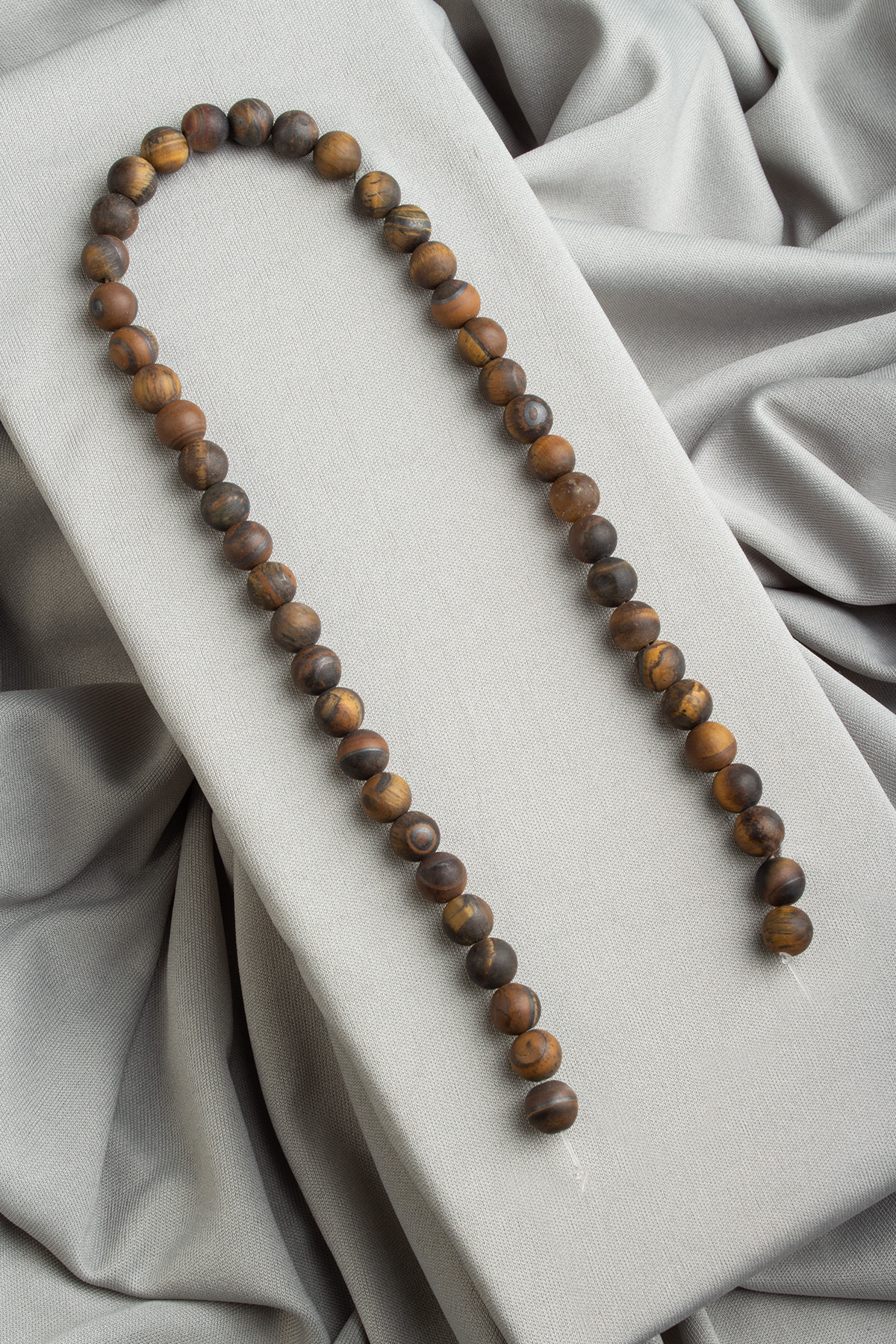 Kaplan Gözü Doğal Taş Mat Kahverengi Küre Kesim 8mm Dizi [AA]