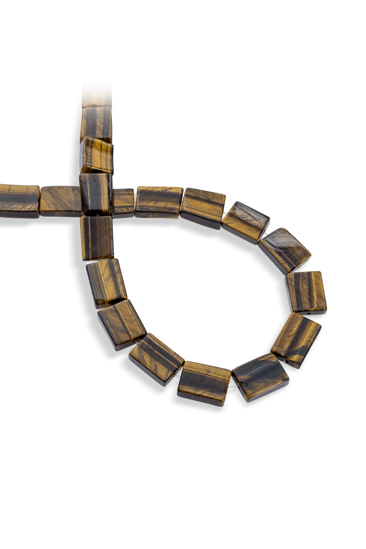 Kaplan Gözü Doğal Taş Parlak Yassı Dikdörtgen kesim 13x17mm Dizi