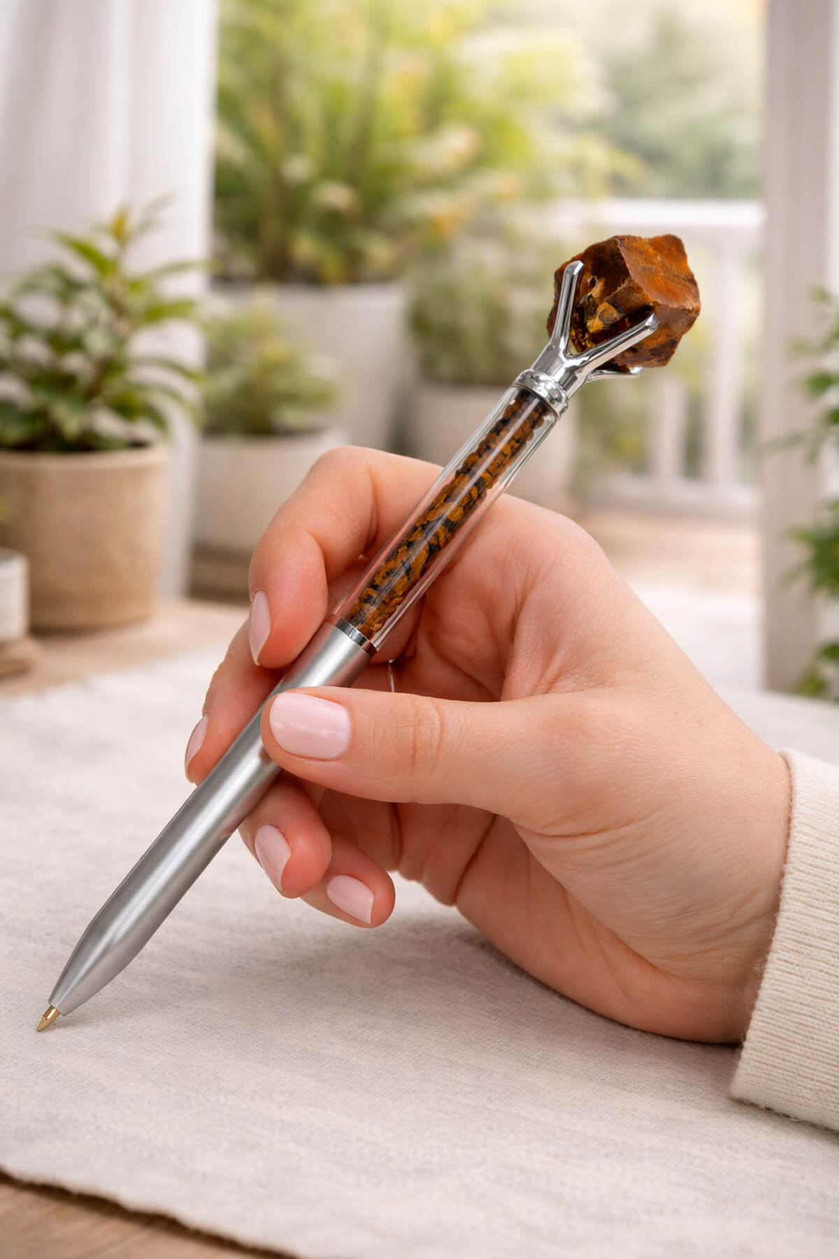 Kaplan Gözü Taşı Ham Kütle Doğal Taş Tükenmez Kalem