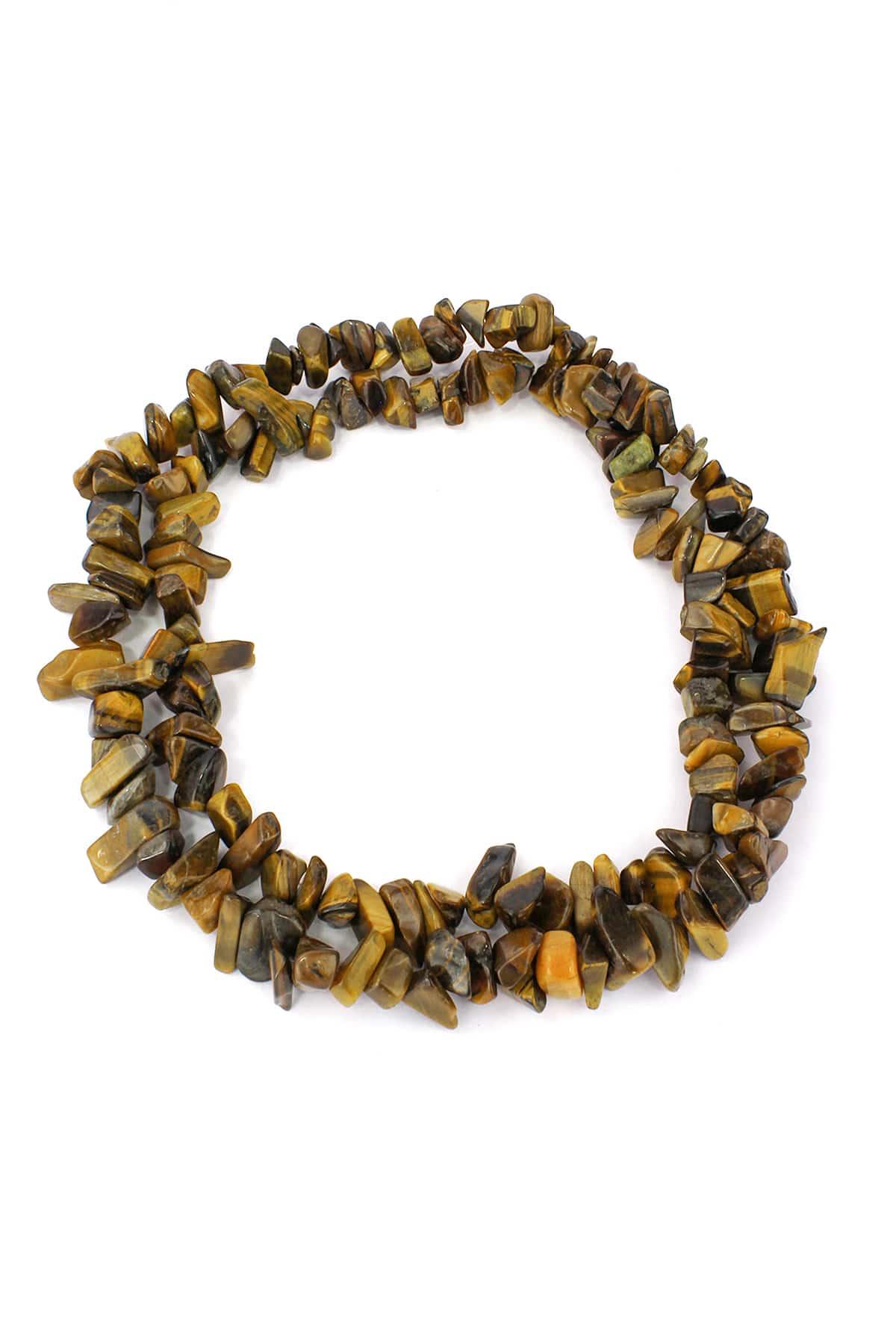 Kaplan Gözü Doğal Kırık Taş İri Boy 8x12mm Dizi