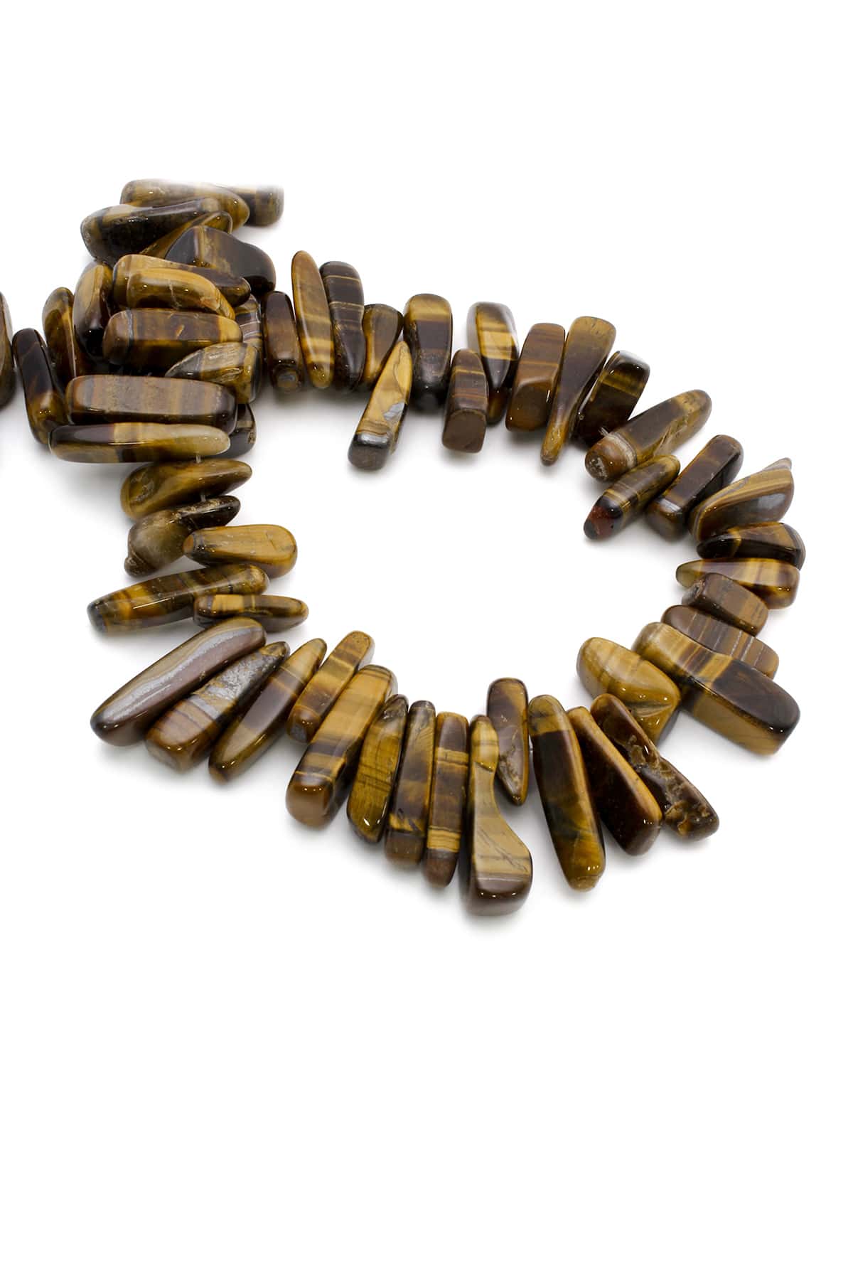 Tiger Eye Natural Stone Amorphous Cut String Of Beads