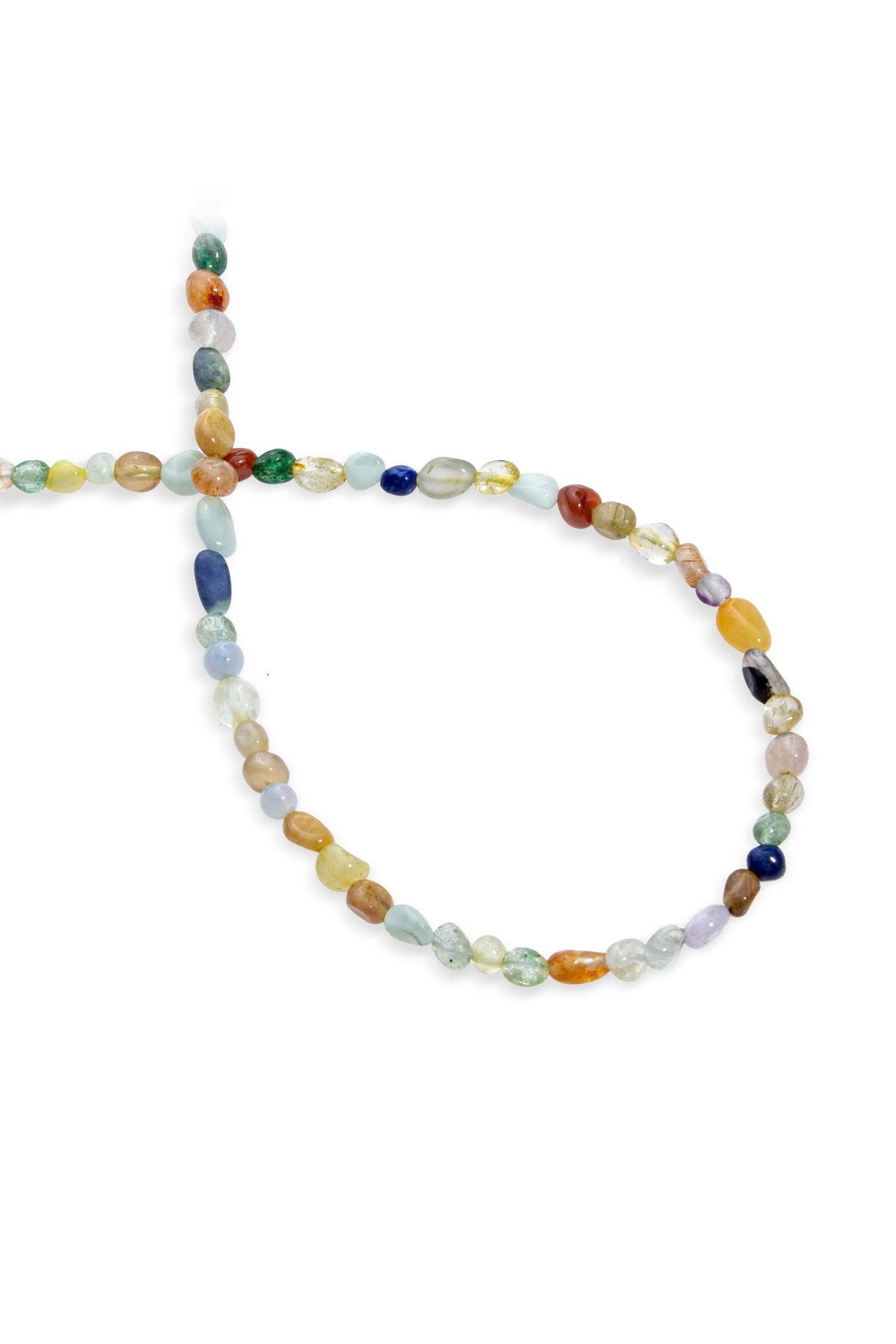 Karışık Doğal Taş Parlak Tımbıl Kesim 4x6mm Dizi