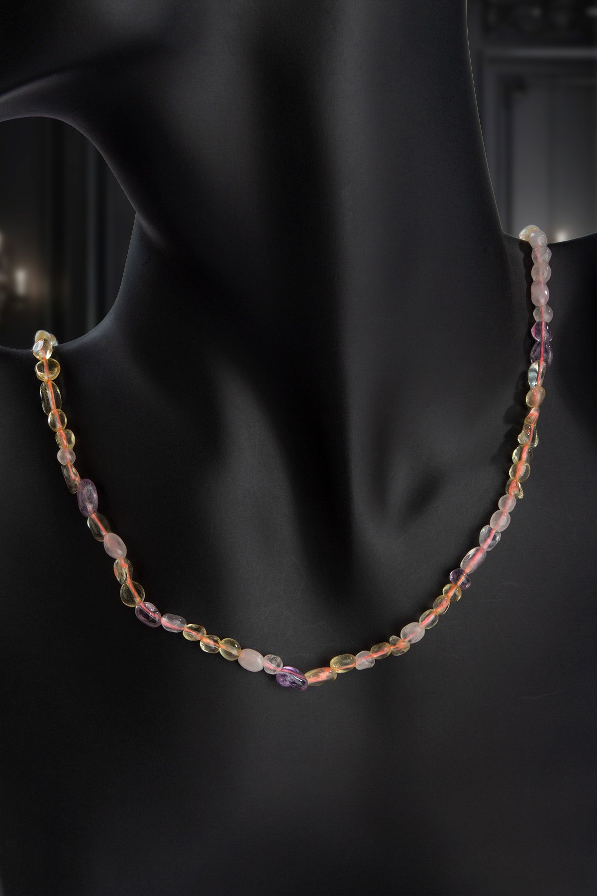 Ametist- Pembe Kuvars Doğal Taş Tımbıl Kesim 4x6 mm Kolye