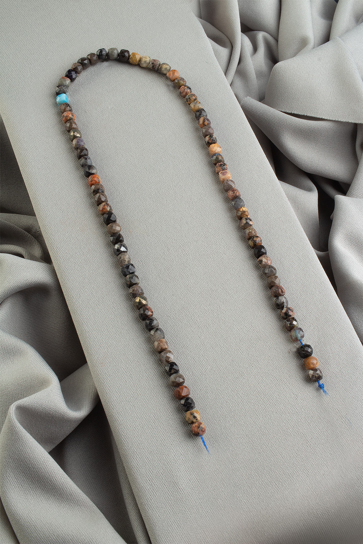 Karışık Jasper Doğal Taş Faset Küp Kesim 5x5mm Dizi