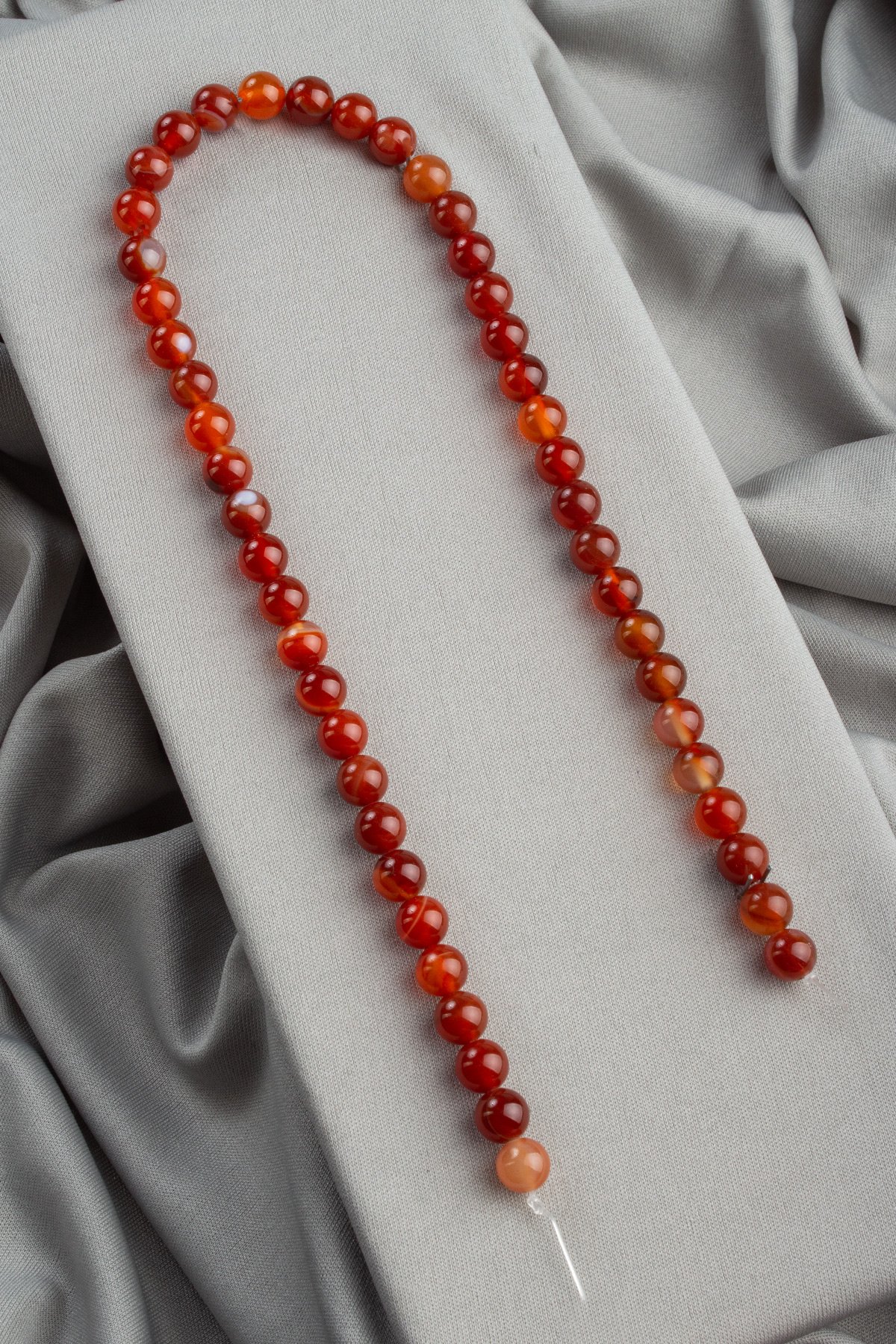 Karnelyan Akik Doğal Taş Küre Kesim 8mm Dizi