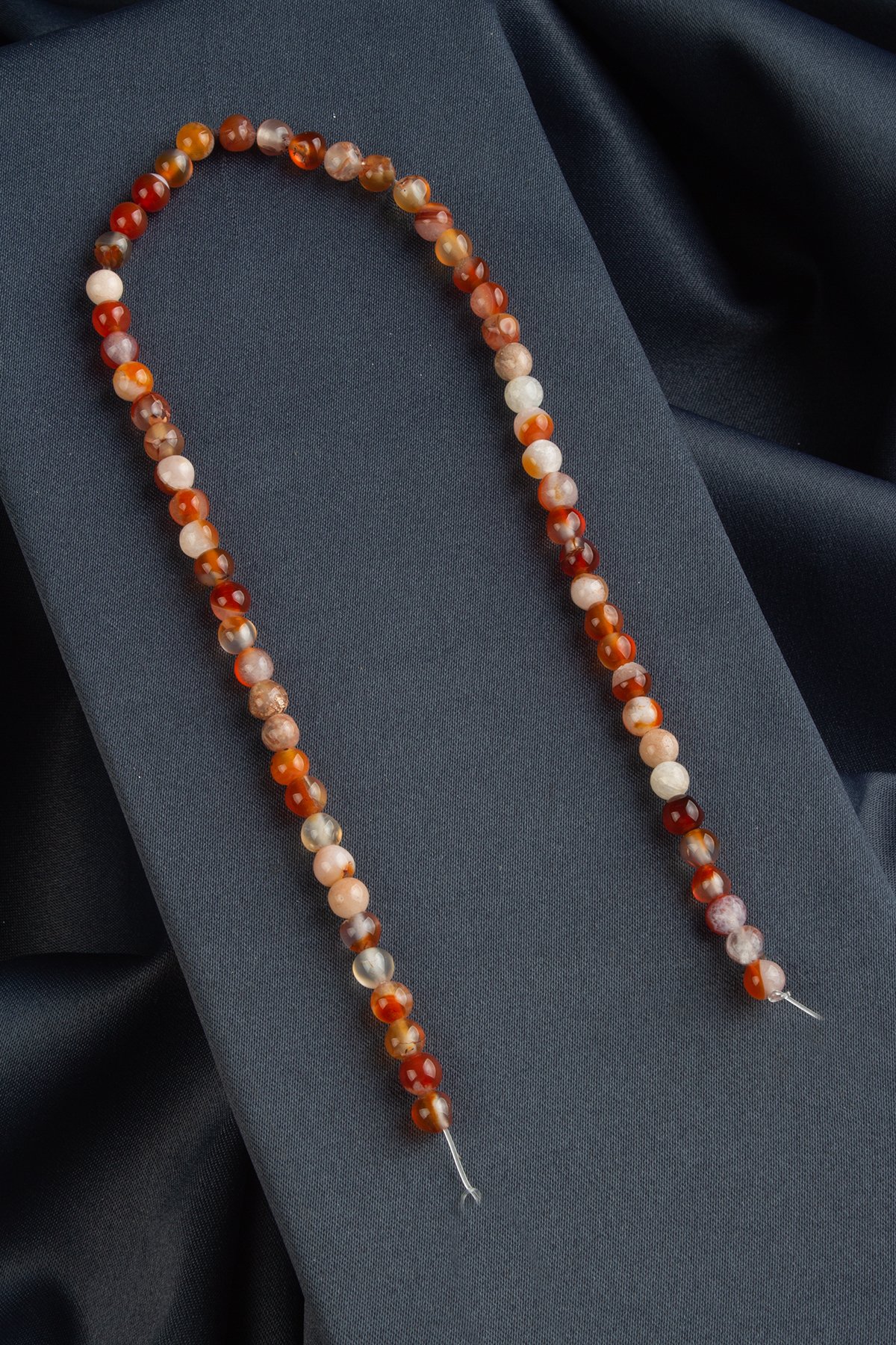 Karnelyan Akik Doğal Taş Parlak Küre Kesim 6mm Dizi [AA]