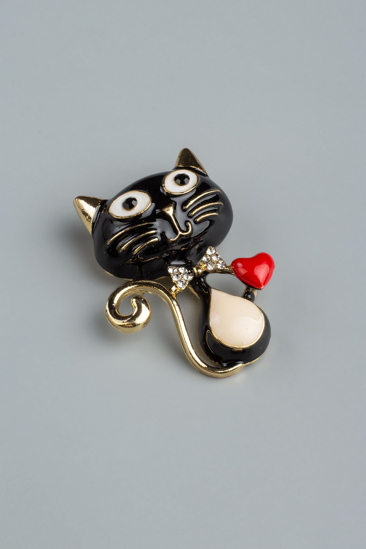 Kedi Desenli Broş