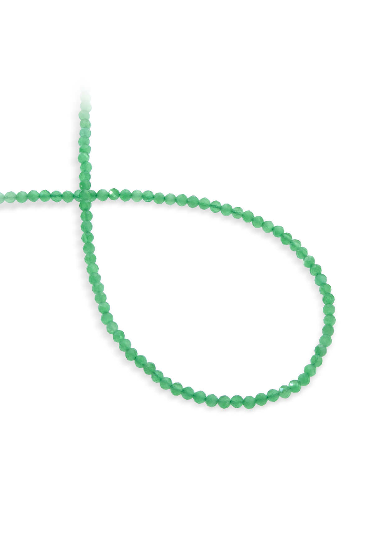 Kedi Gözü Doğal Taş Çimen Yeşili Faset Kesim 3mm Dizi