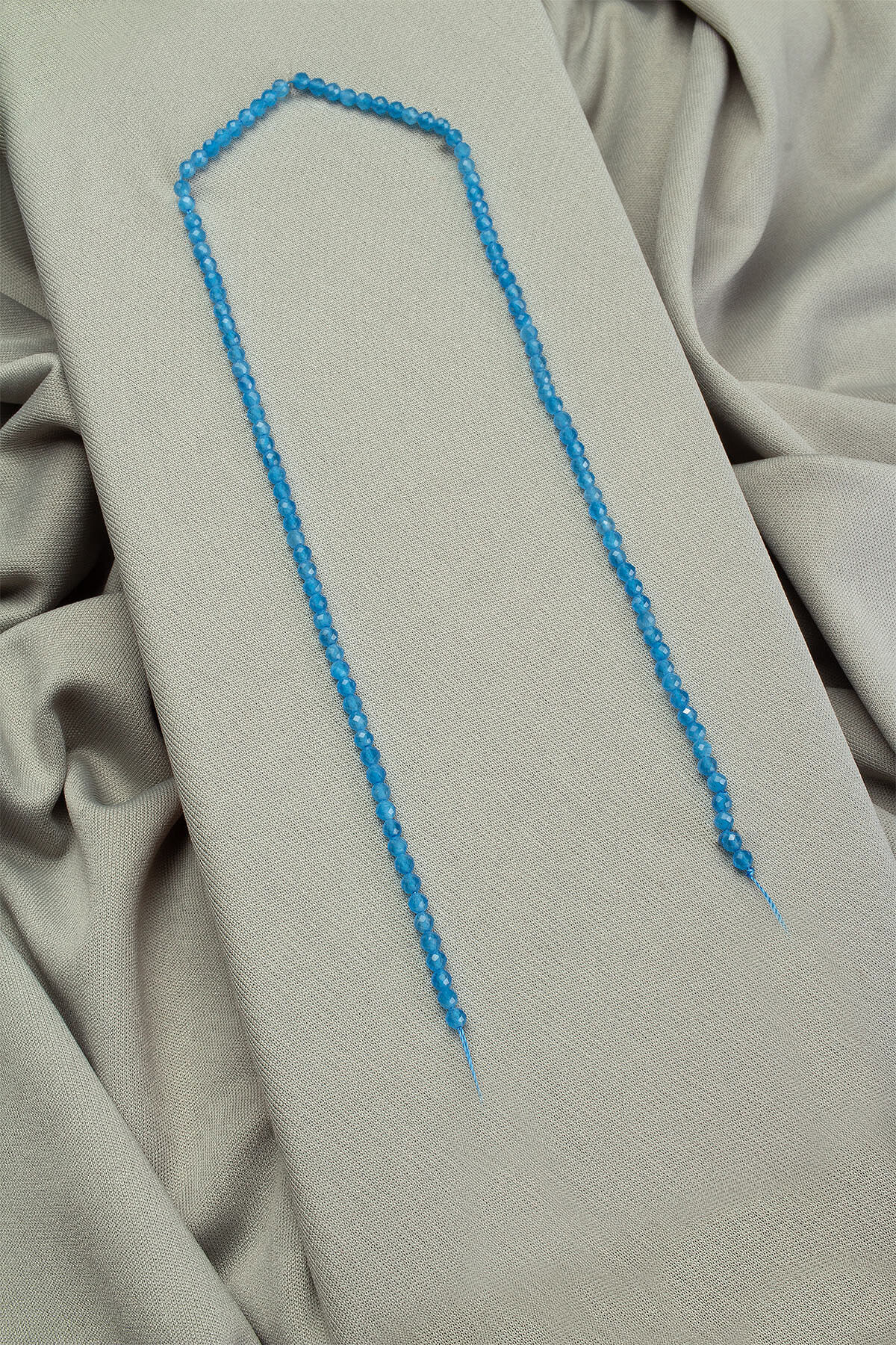 Kedi Gözü Doğal Taş Koyu Mavi Faset Kesim 3mm Dizi