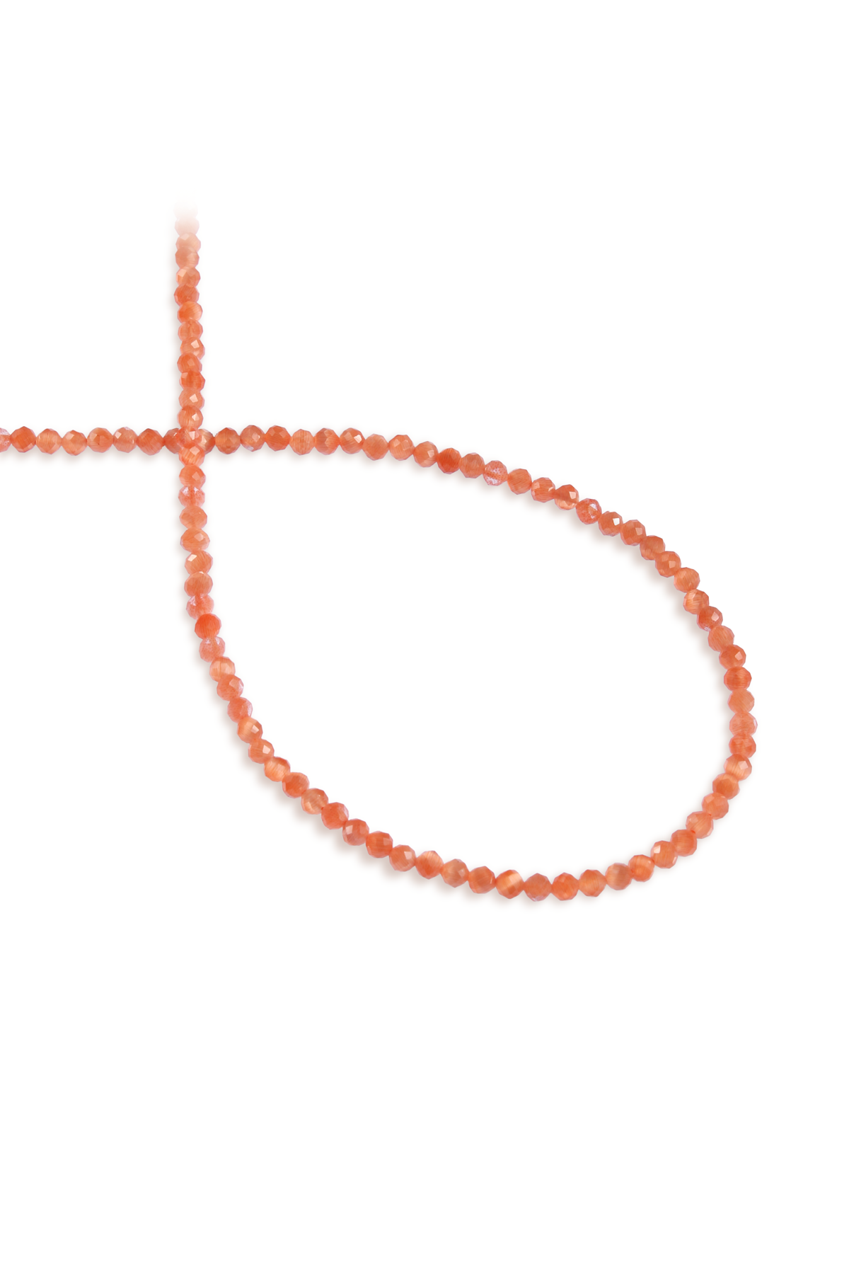 Kedi Gözü Doğal Taş Koyu Turuncu Faset Kesim 3mm Dizi