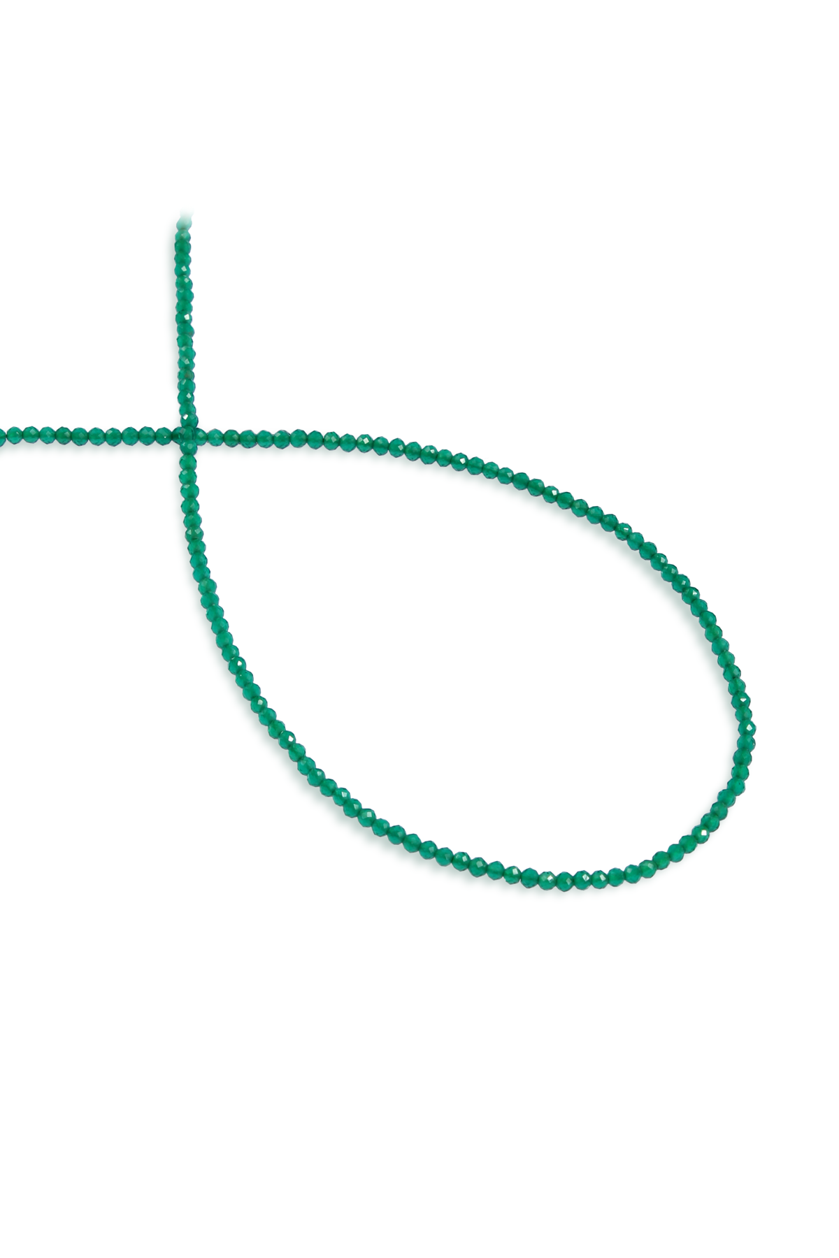 Kedi Gözü Doğal Taş Koyu Yeşil Faset Kesim 2mm Dizi