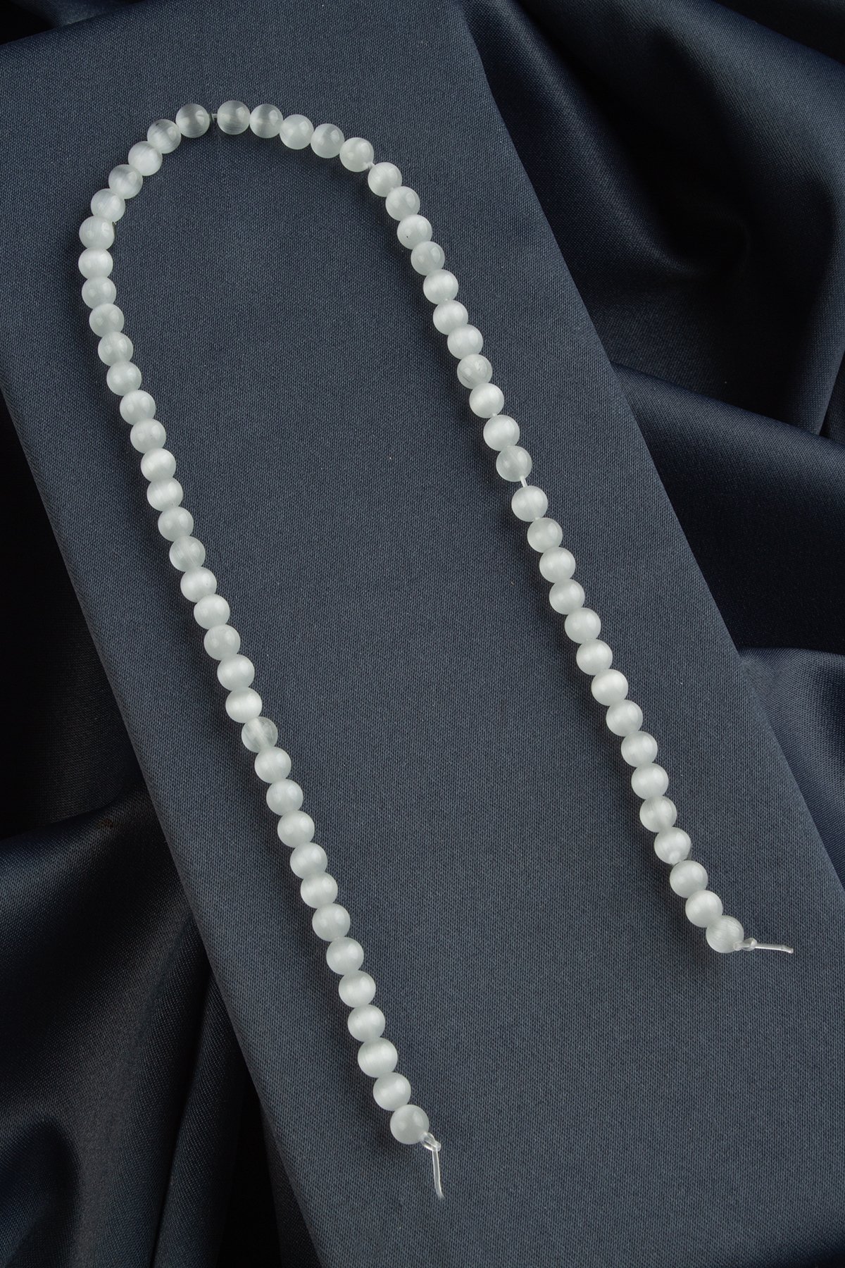 Kedi Gözü Doğal Taş Parlak Gri Küre Kesim 6mm Dizi [B+]