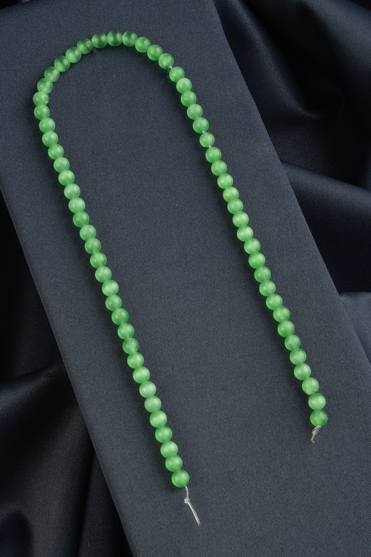 Kedi Gözü Doğal Taş Parlak Yeşil Küre Kesim 6mm Dizi