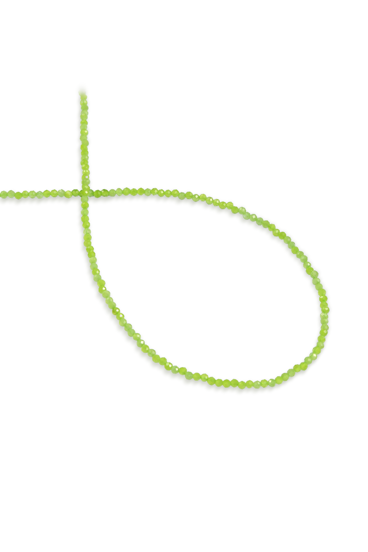 Kedi Gözü Doğal Taş Yeşil Faset Kesim 2mm Dizi