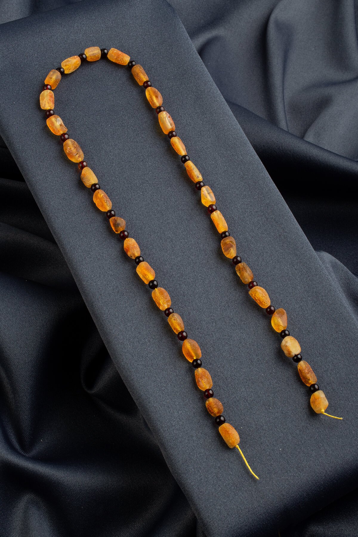 Kehribar Doğal Taş Mat Silindir Kesim 12x6mm Dizi