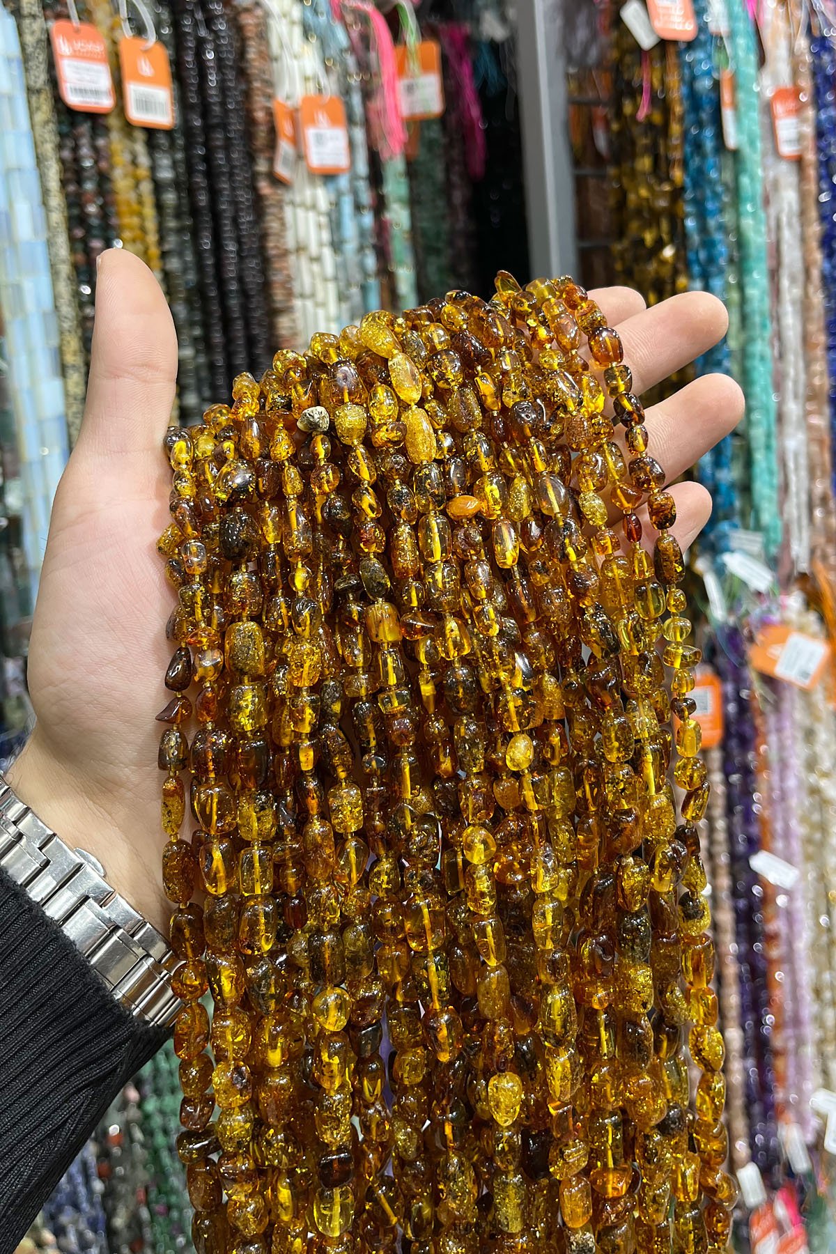 Kehribar Taşı Tımbıl Kesim 9x13mm  Dizi