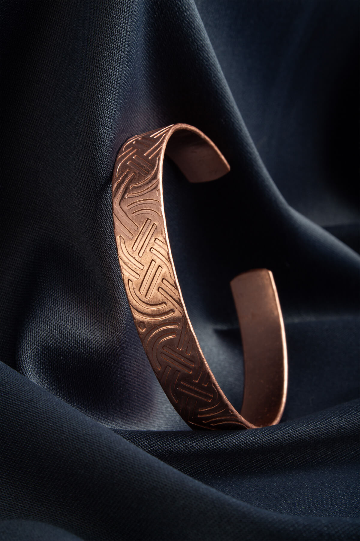 Kelt Kabartmalı Ayarlanabilir Unisex Bakır Bileklik