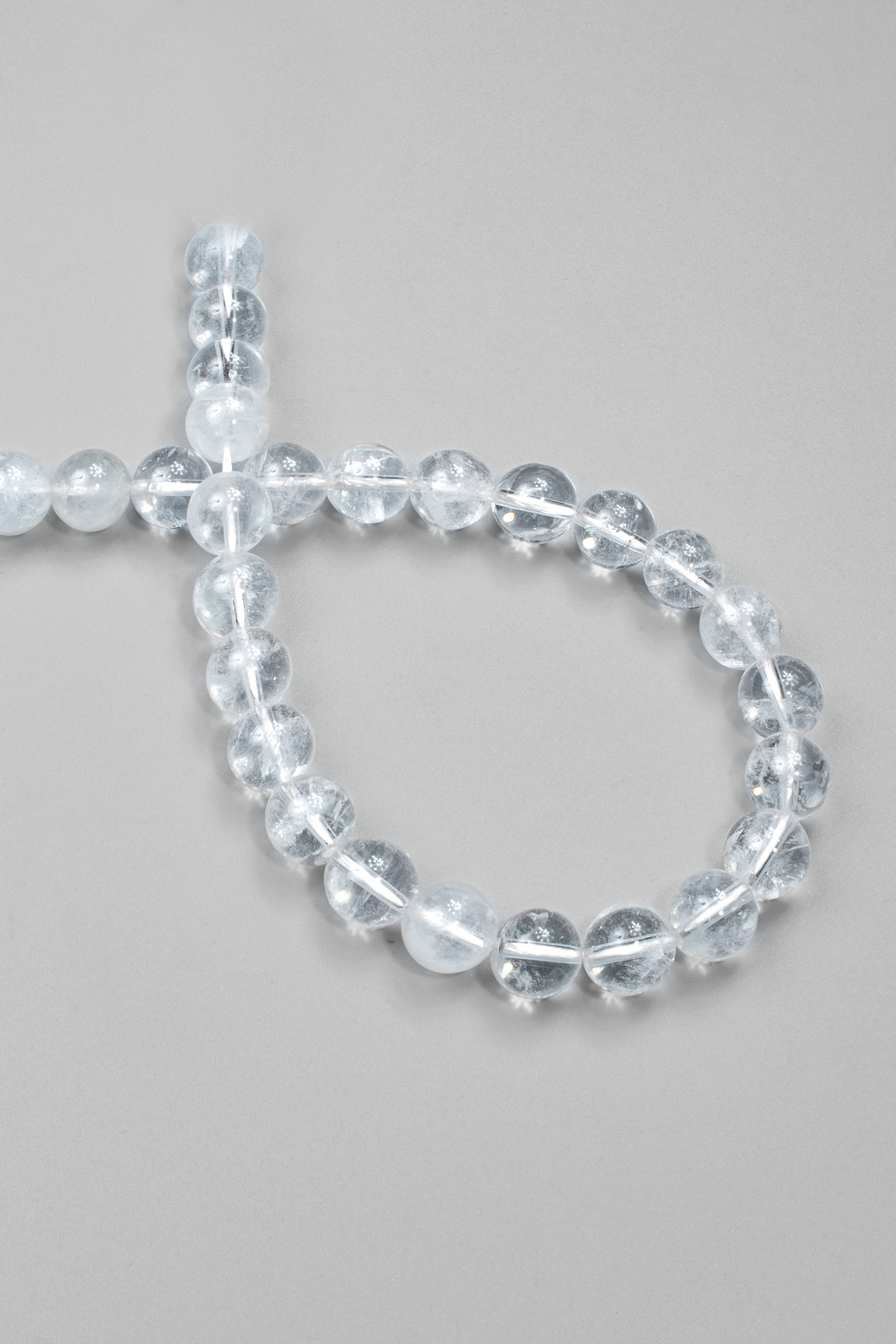 Kristal Kuvars Doğal Taş Parlak Şeffaf Küre Kesim 10mm Dizi [Aa]