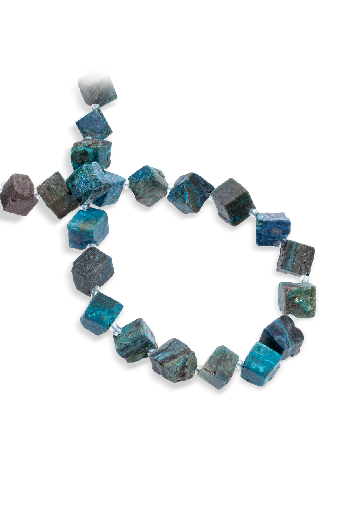 Krizokol Doğal Taş Yandan Delikli Küp Kesim 14x4mm Dizi