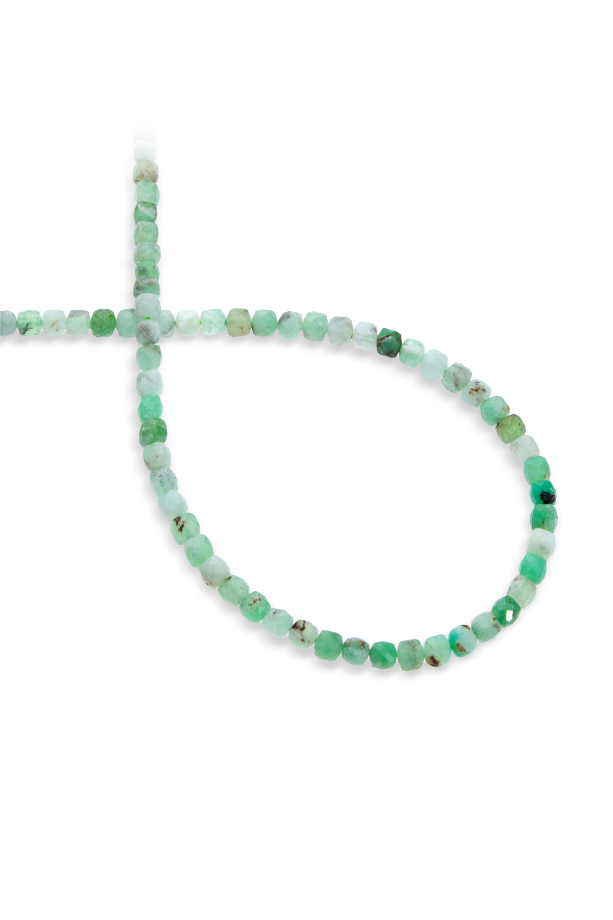 Krizopras Doğal Taş Faset Küp Kesim 4mm Dizi