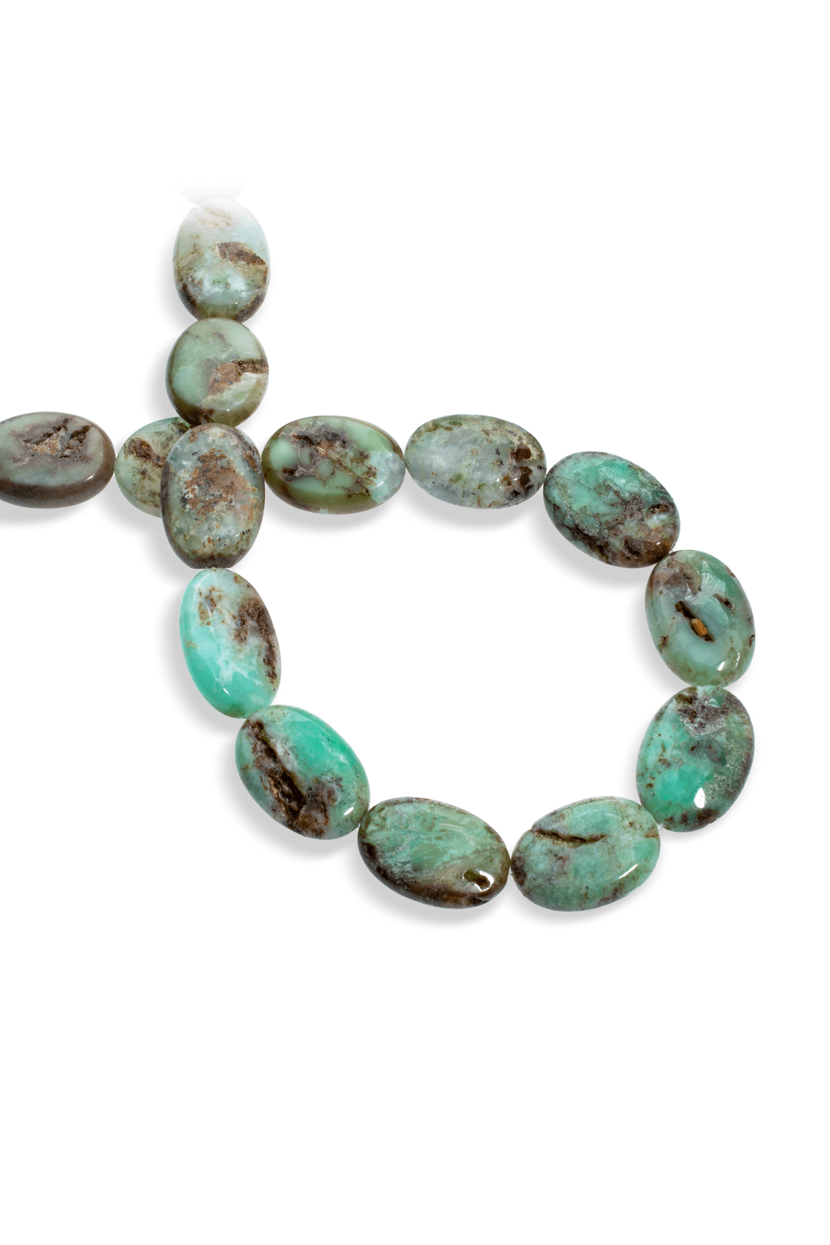 Krizopras Doğal Taş Oval Kesim 25x8mm Dizi