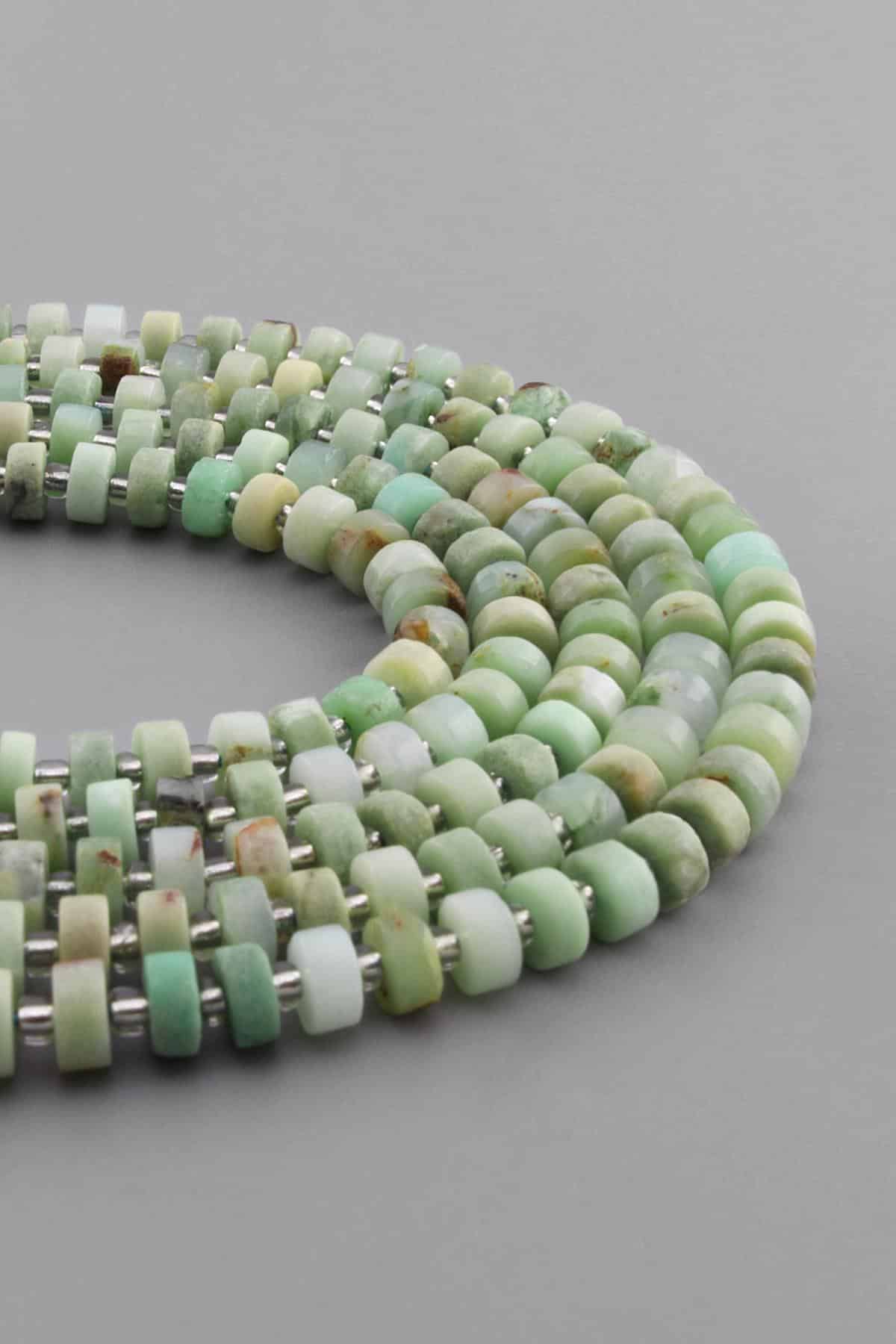 Krizopras Doğal Taş Parlak Rondela Kesim 6x4mm Dizi