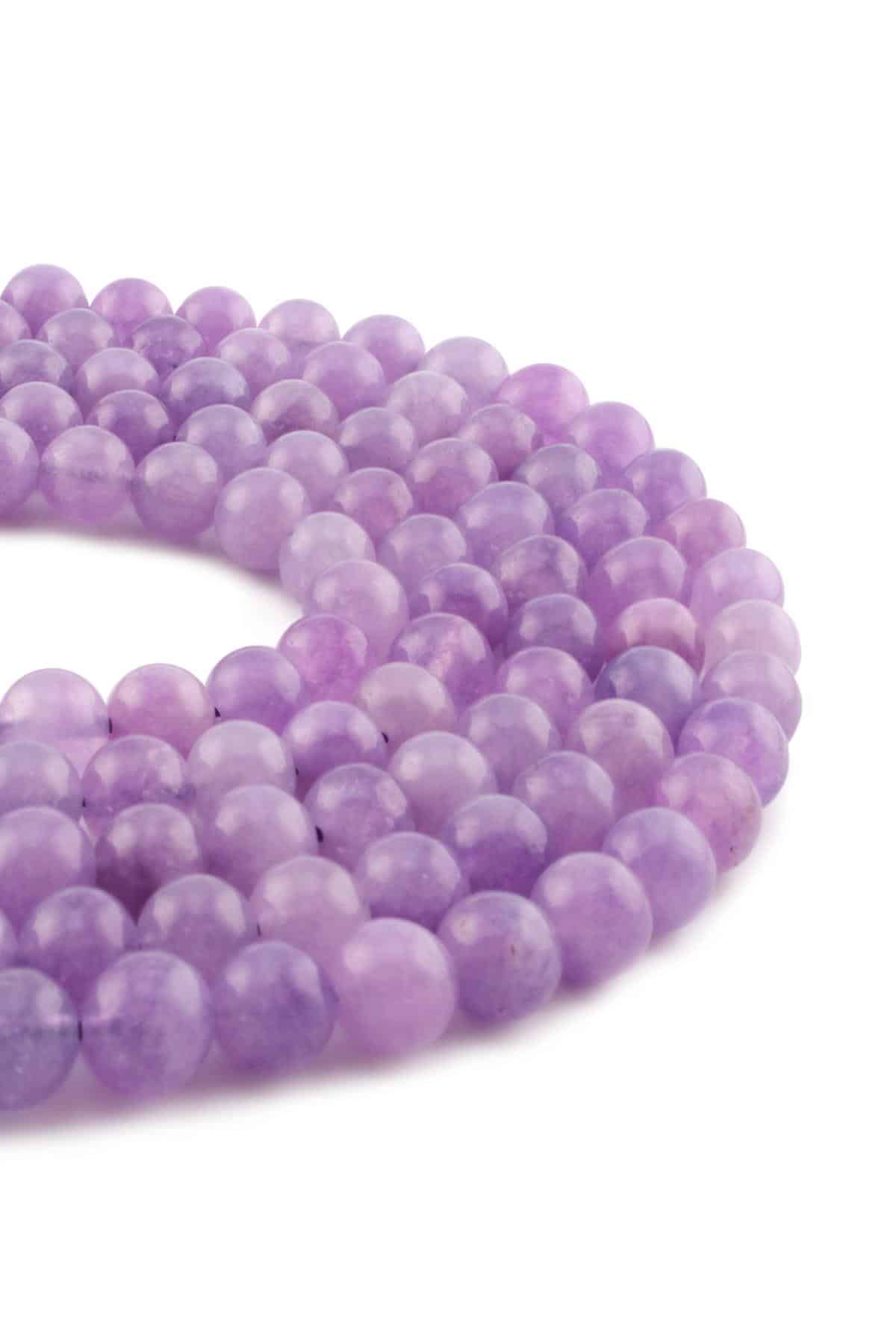 Kunzit Doğal Taş Parlak Küre Kesim 8mm Dizi [B]