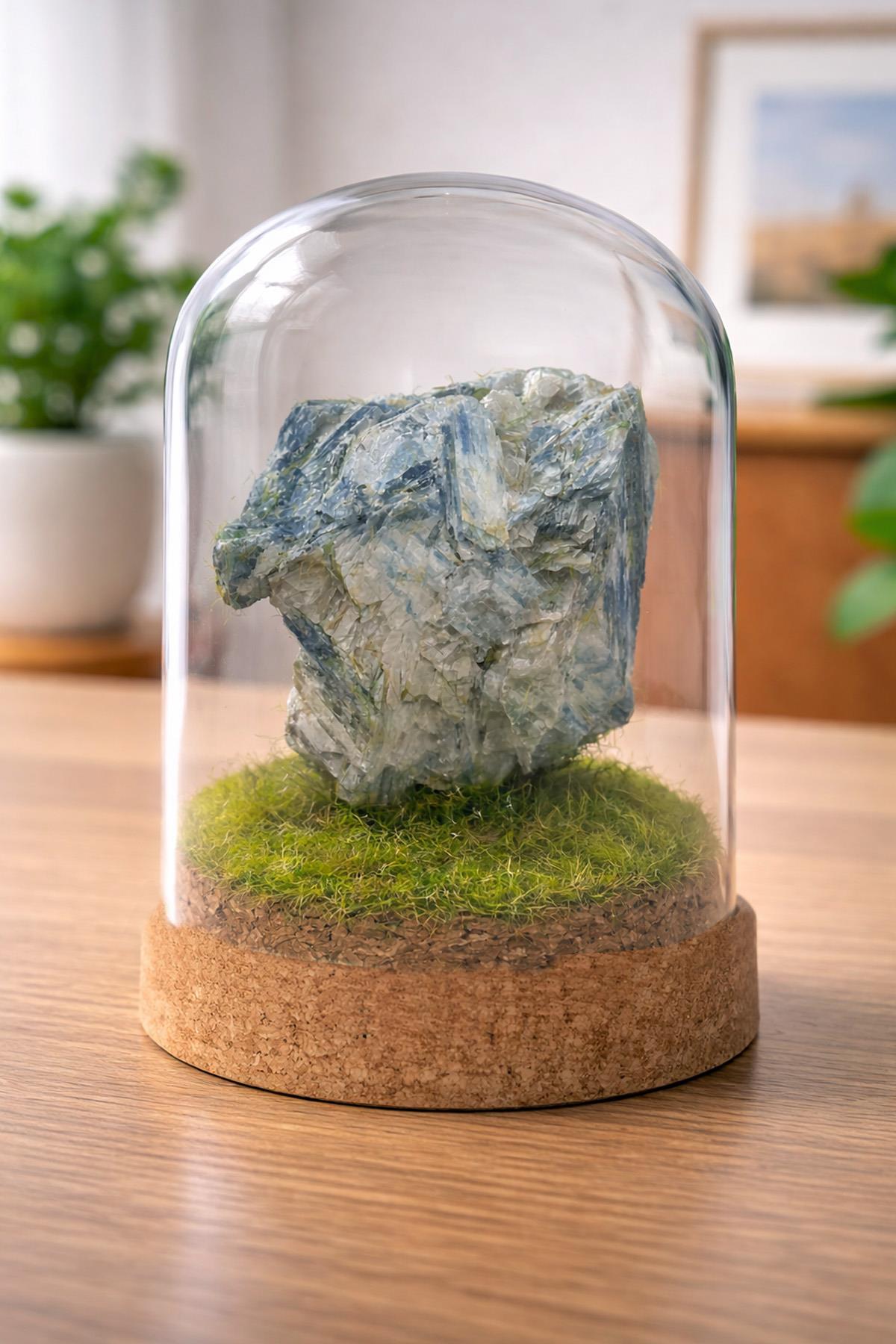 Kyanit Taşı Cam Fanus