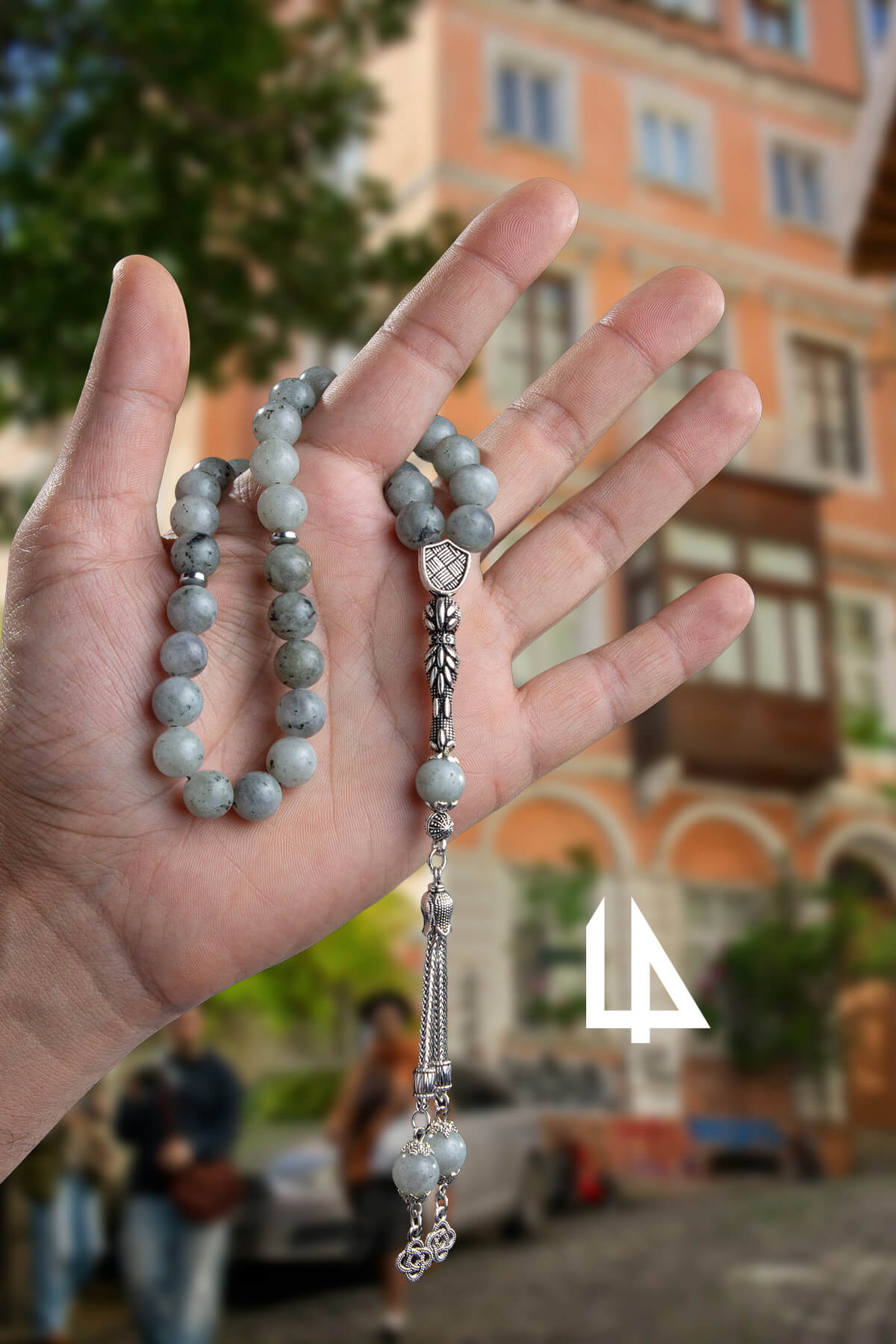 Labradorit Doğal Taş Küre Kesim 33 lü 10mm Tesbih