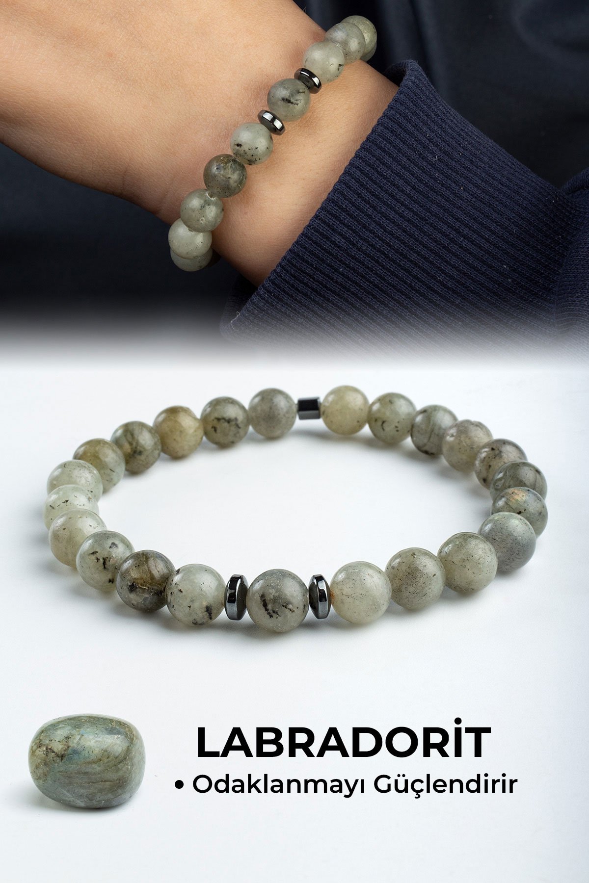 Labradorit Doğal Taş Küre Kesim 8mm Bileklik