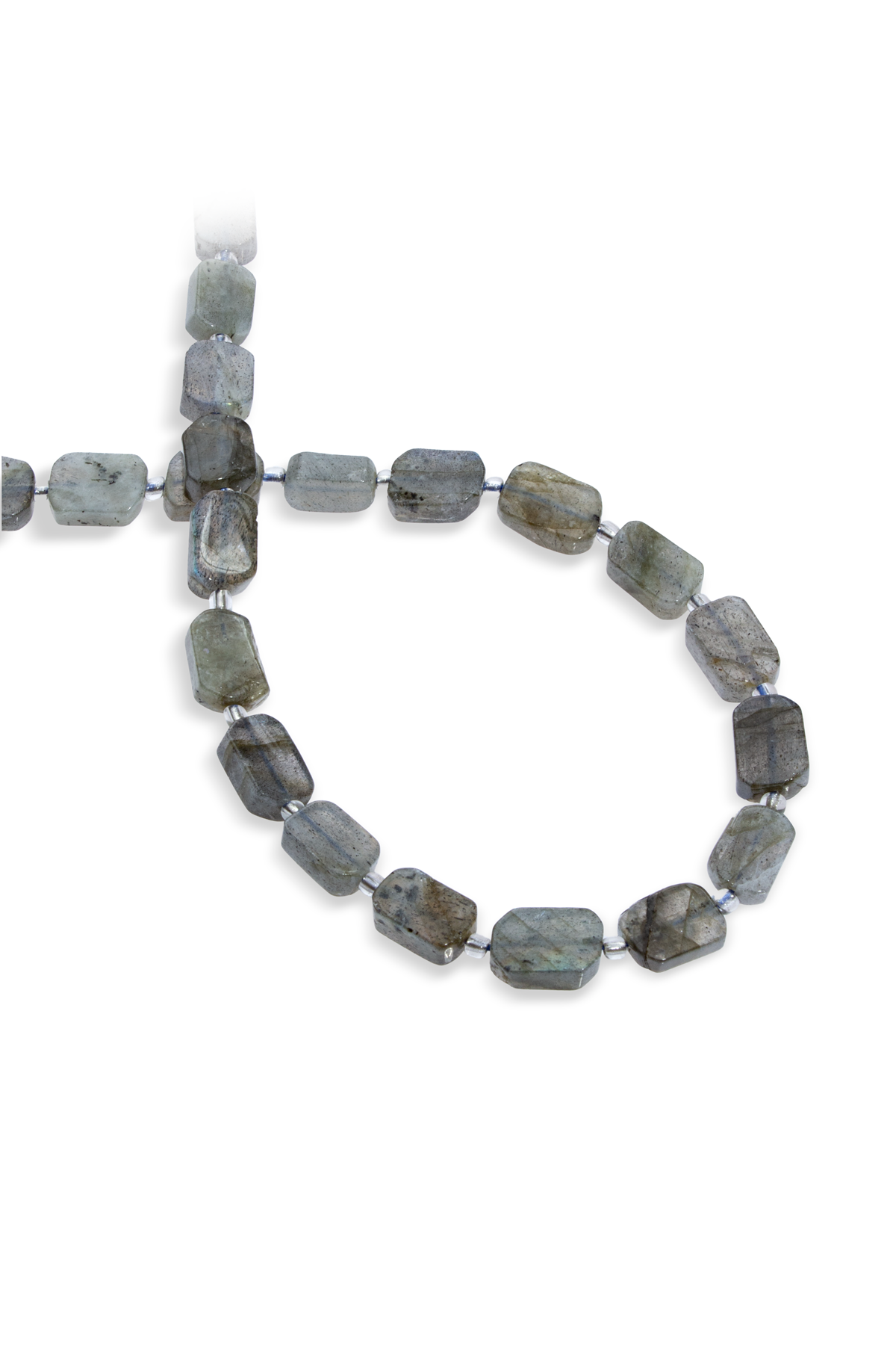 LABradorit Taşı Yassı Kare Kesim 8x12mm Dizi