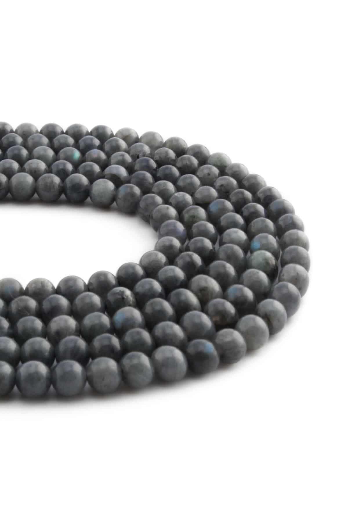 Labradorit Doğal Taş Parlak Küre Kesim 6mm Dizi [AA]