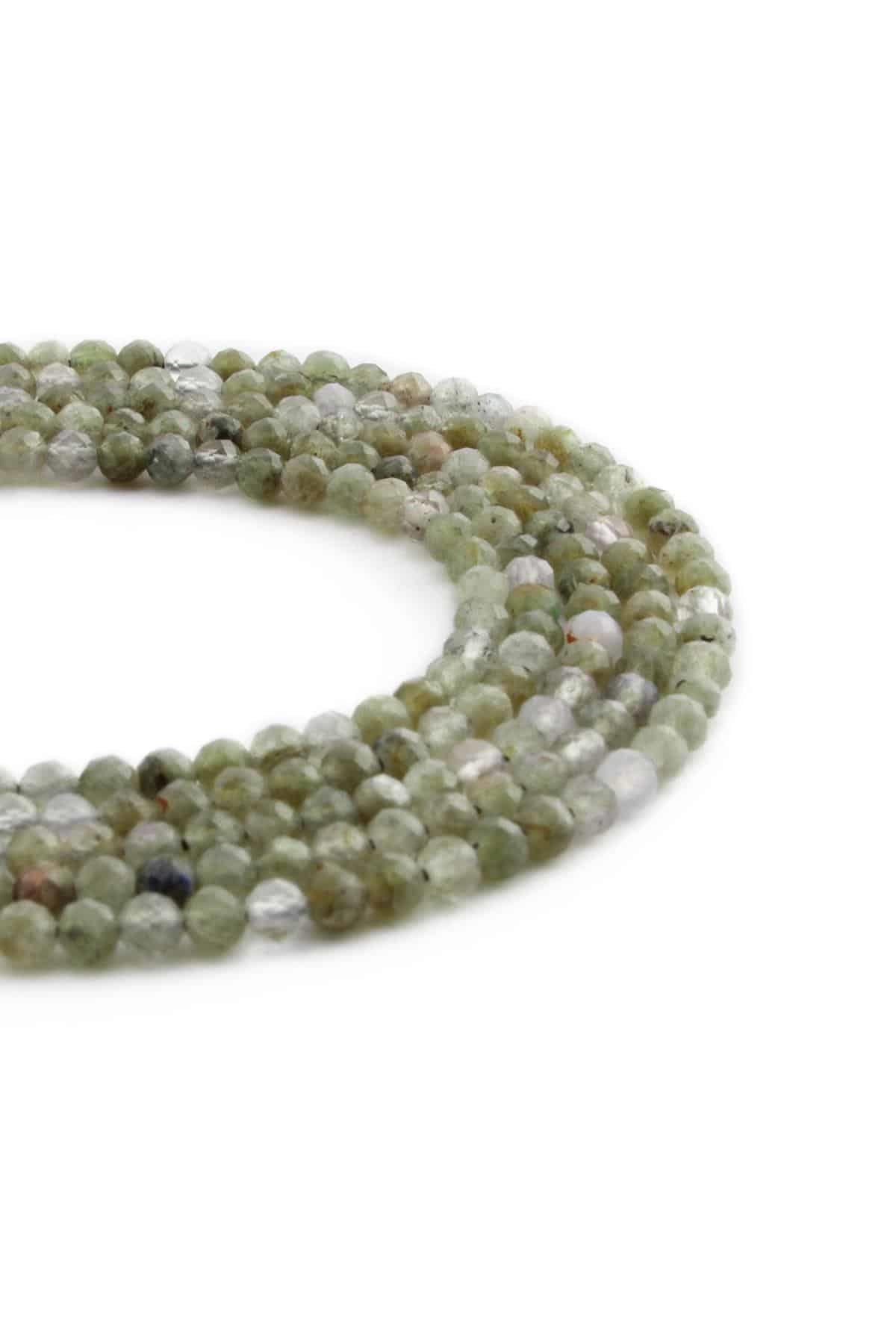 Labradorite Natural Stone Shiny Globe Globe Crystal Cut 3mm String Of Beads
