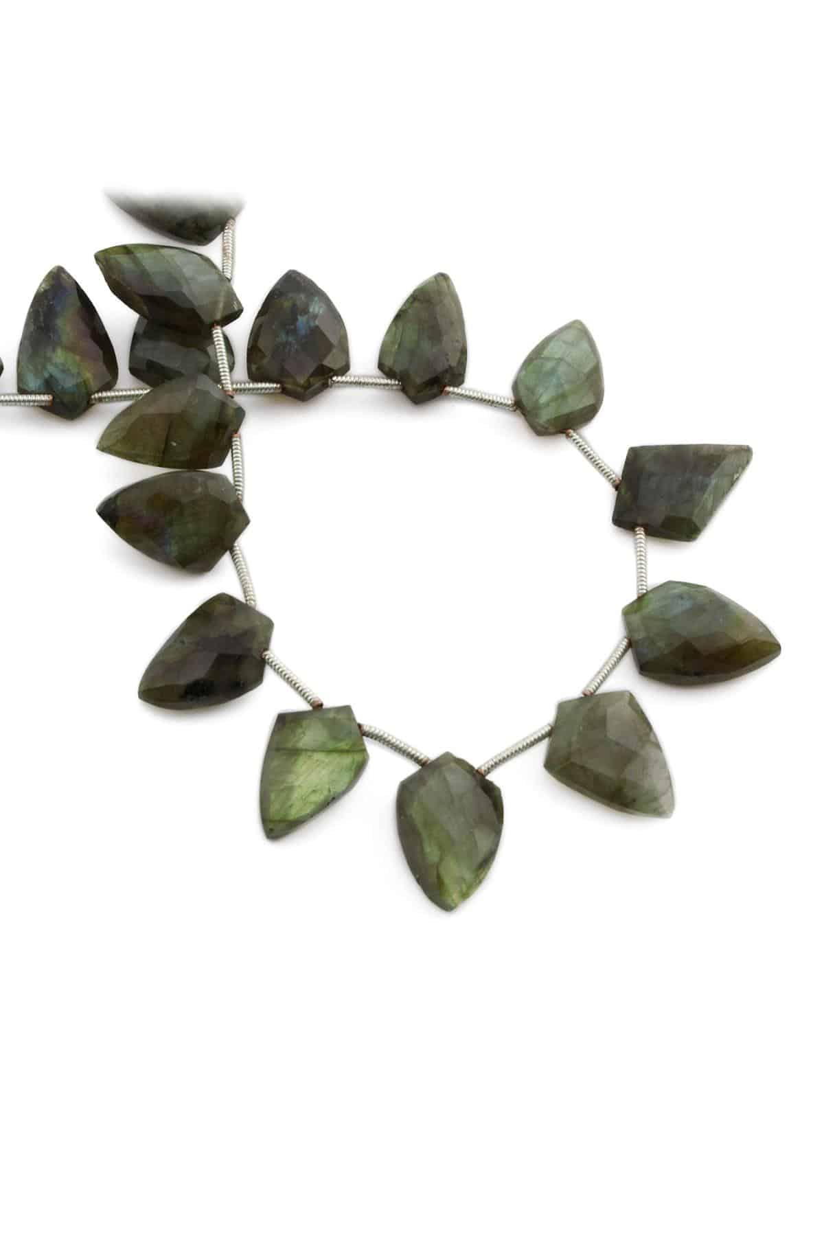 Labradorite Natural Stone Leaf Crystal Cut 16x10mm [AA]