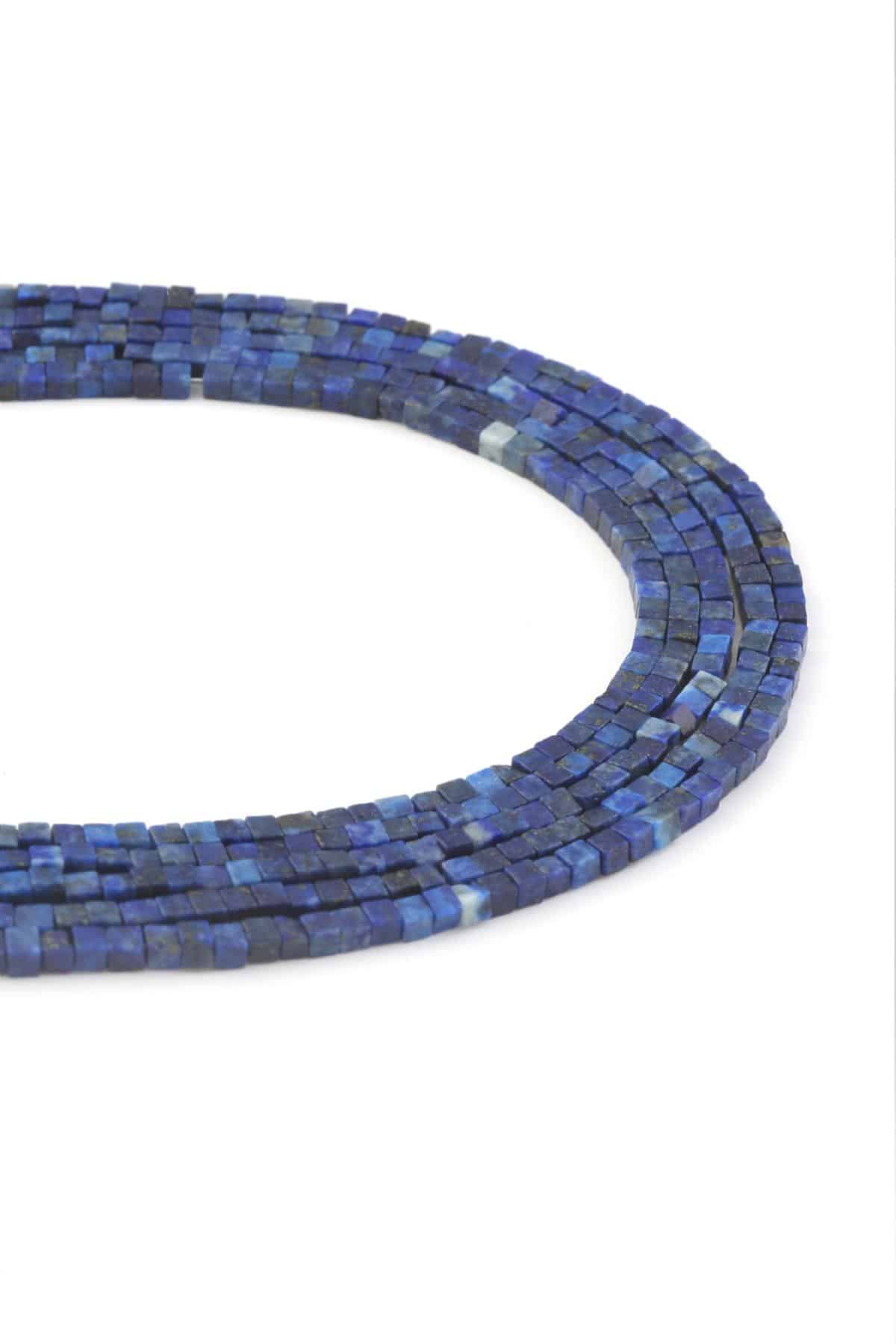 Lapis Lazuli Doğal Taş Küp Kesim 2x2mm Dizi