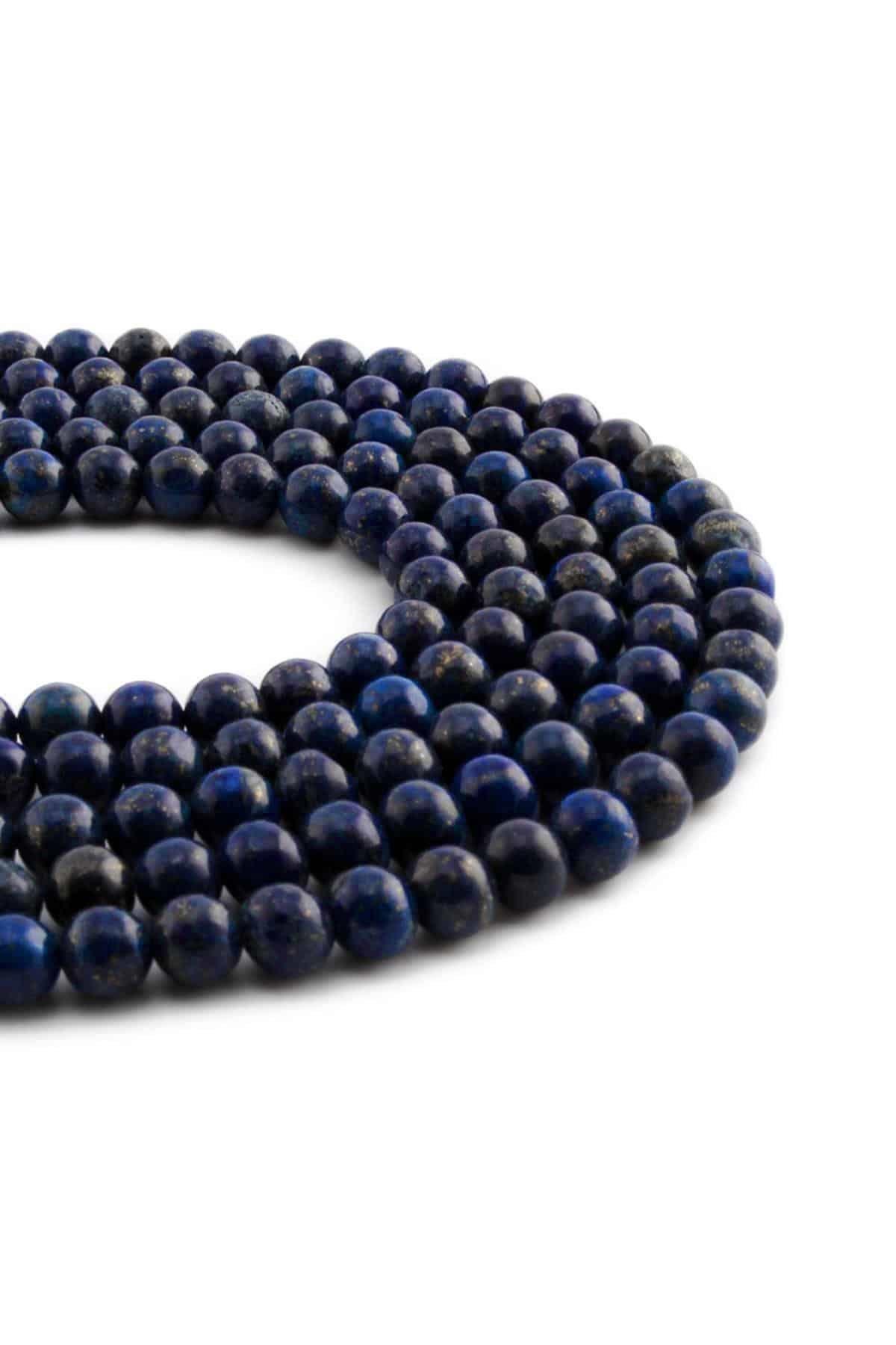 Lapis Lazuli Doğal Taş Parlak Küre Kesim 6mm Dizi [B+]