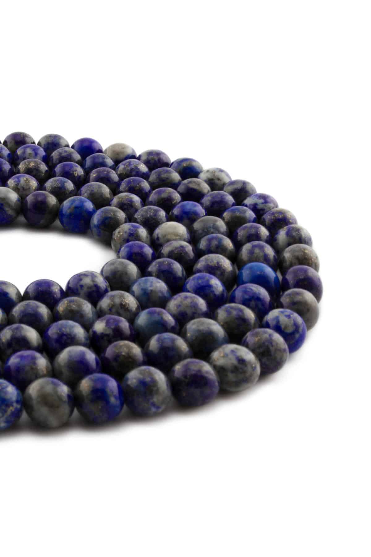 Lapis Lazuli Doğal Taş Parlak Küre Kesim 8mm Dizi