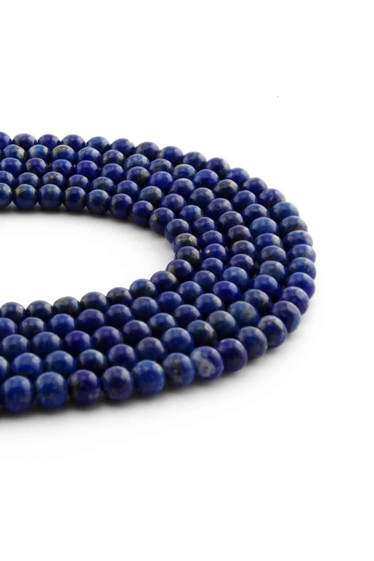 Lapis Lazuli Doğal Taş Parlak Küre Kesim 5mm Dizi