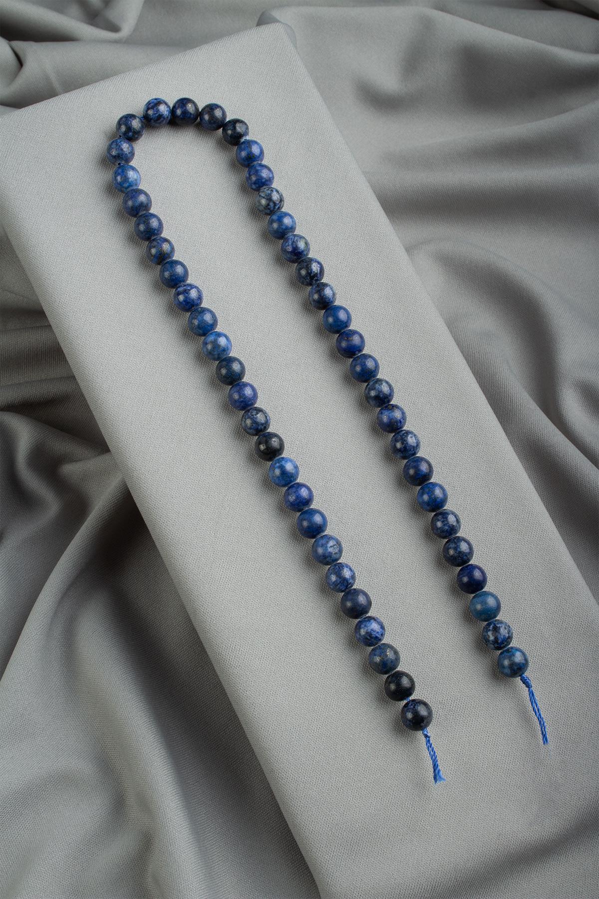 Lapis Lazuli Doğal Taş Parlak Küre Kesim 8mm Dizi [AA]
