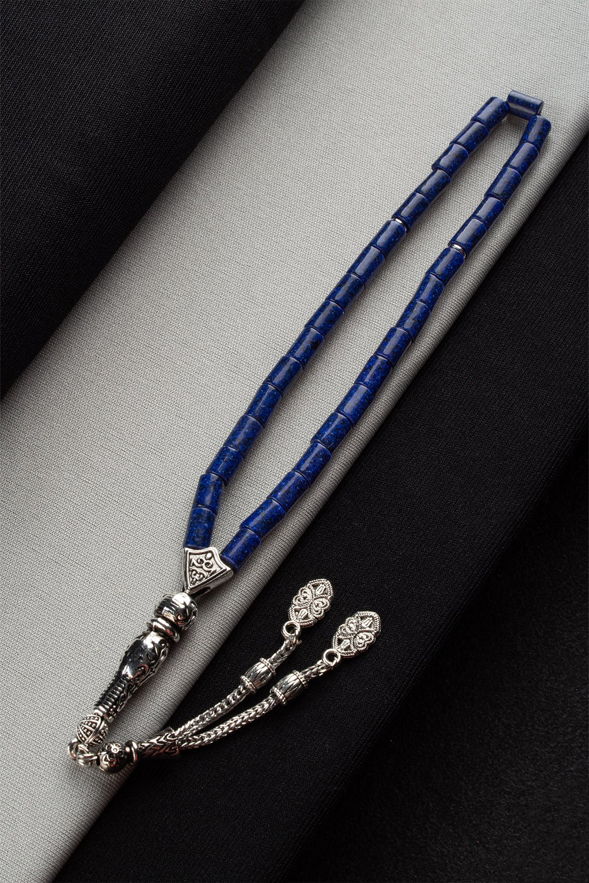 Lapis Lazuli Doğal Taş Silindir Kesim 5x8mm 33lü Tesbih