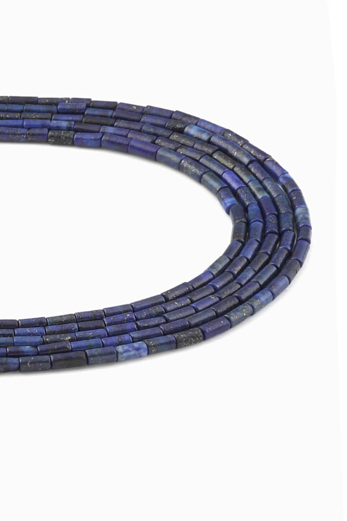 Lapis Lazuli Doğal Taş Silindir Kesim 3x6mm Dizi