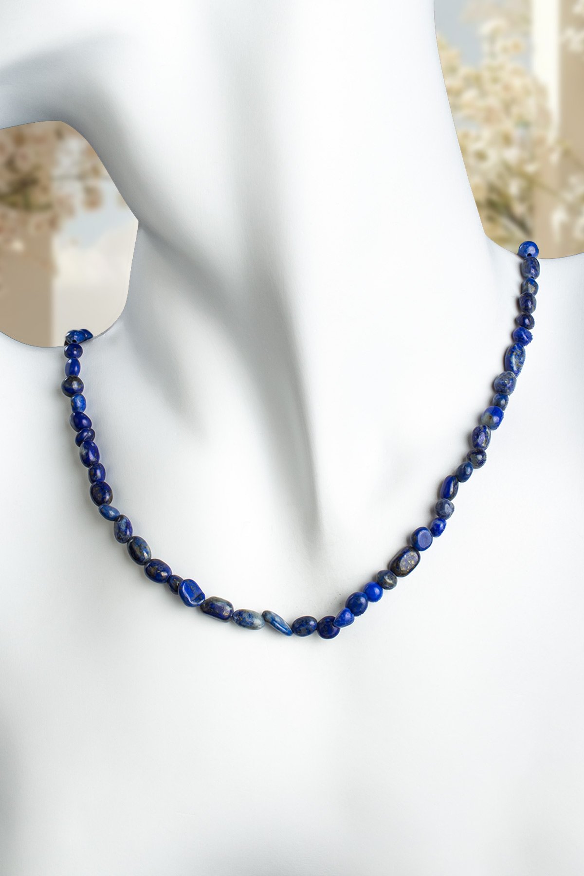 Lapis Lazuli Doğal Taş Tımbıl Kesim 4X6mm Kolye