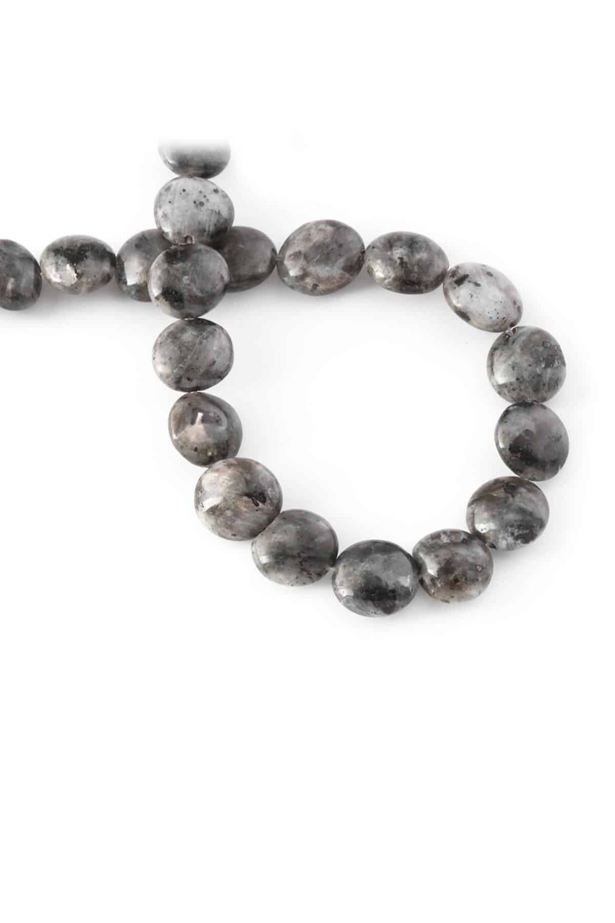 Larvakit Natural Stone Circle Cut 14mm String Of Beads
