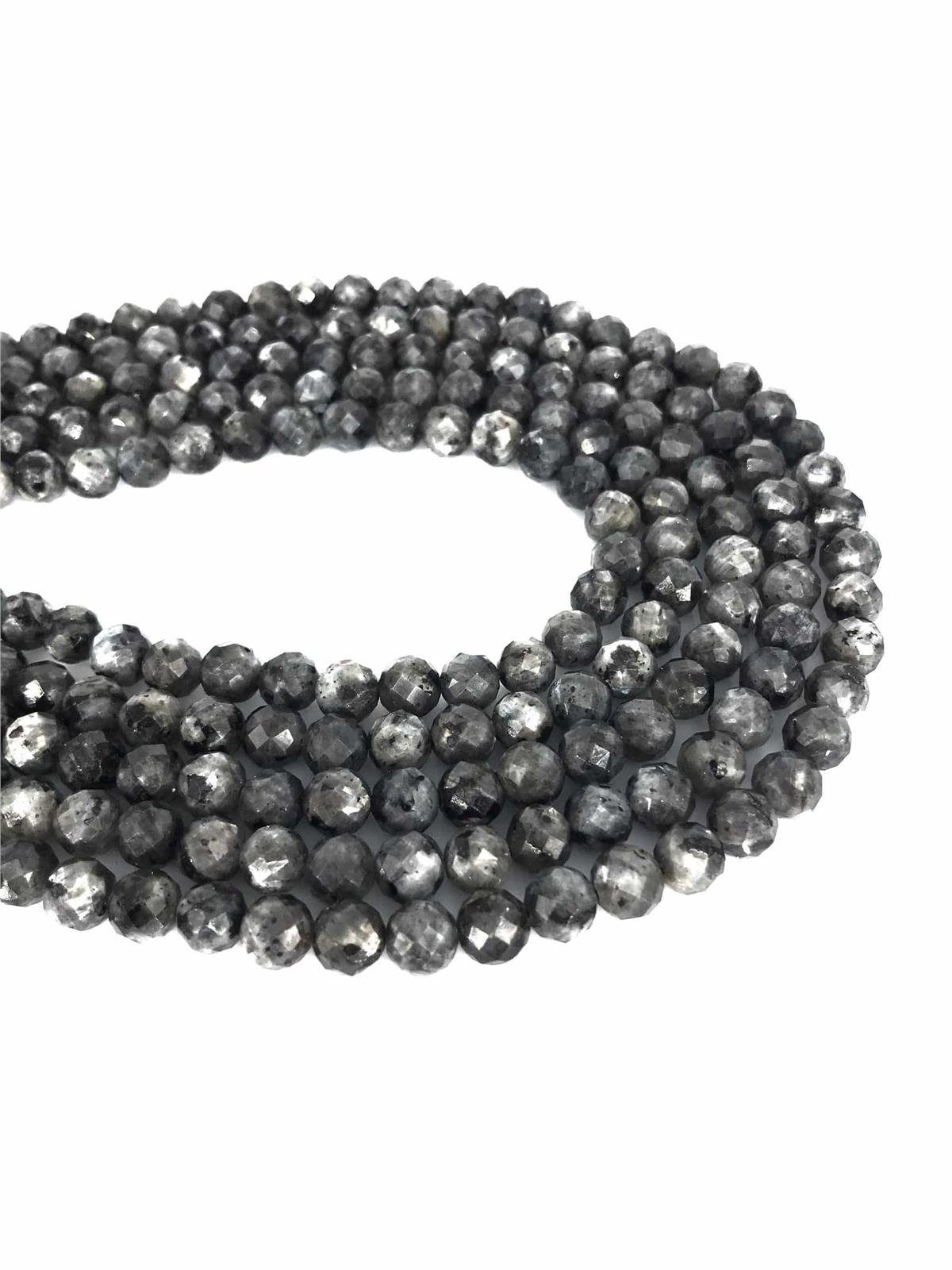 Larvakit Natural Stone Globe Crystal Cut 8mm String Of Beads