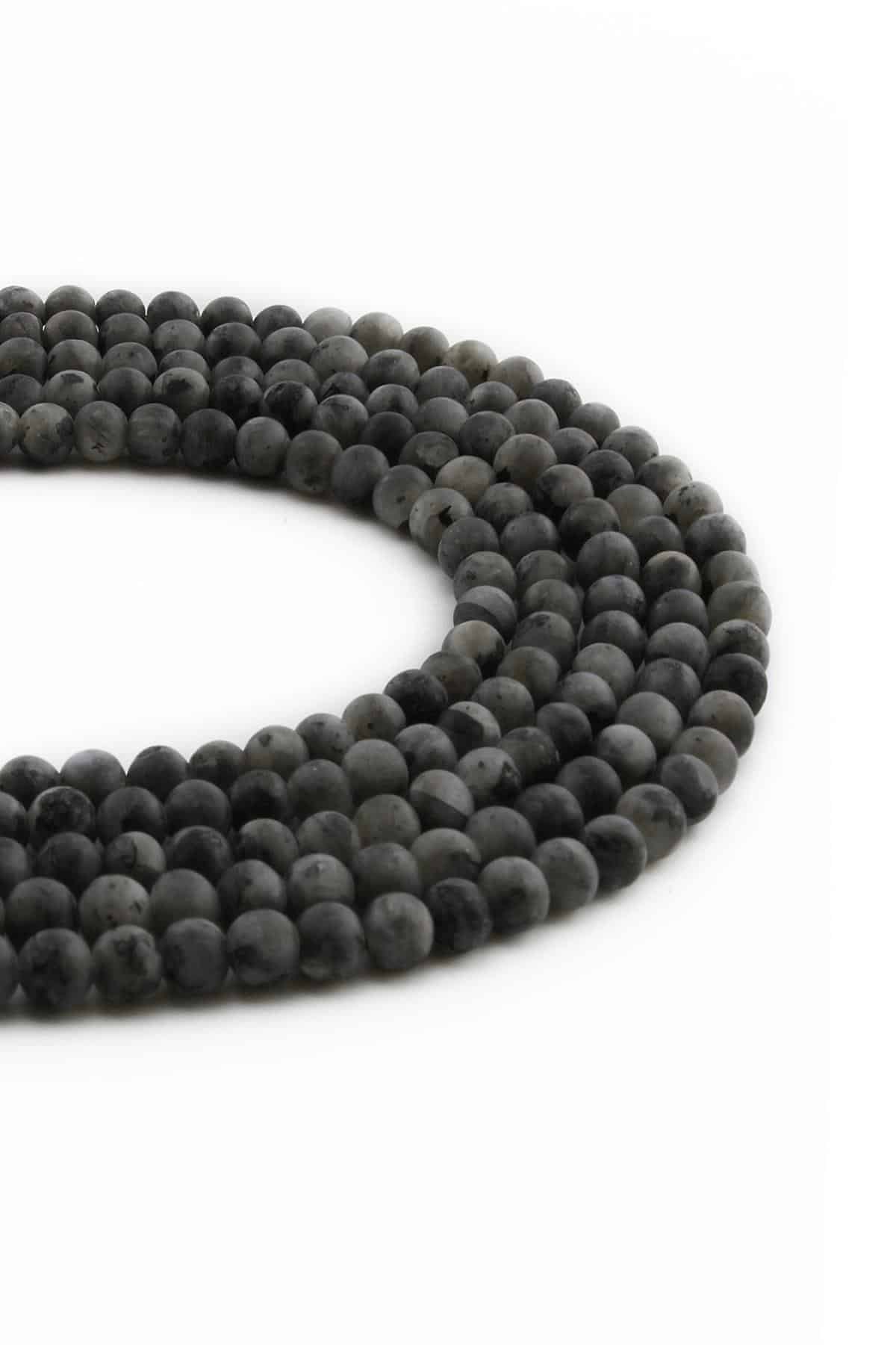 Larvakit Natural Stone Matte Grey 4mm String Of Beads